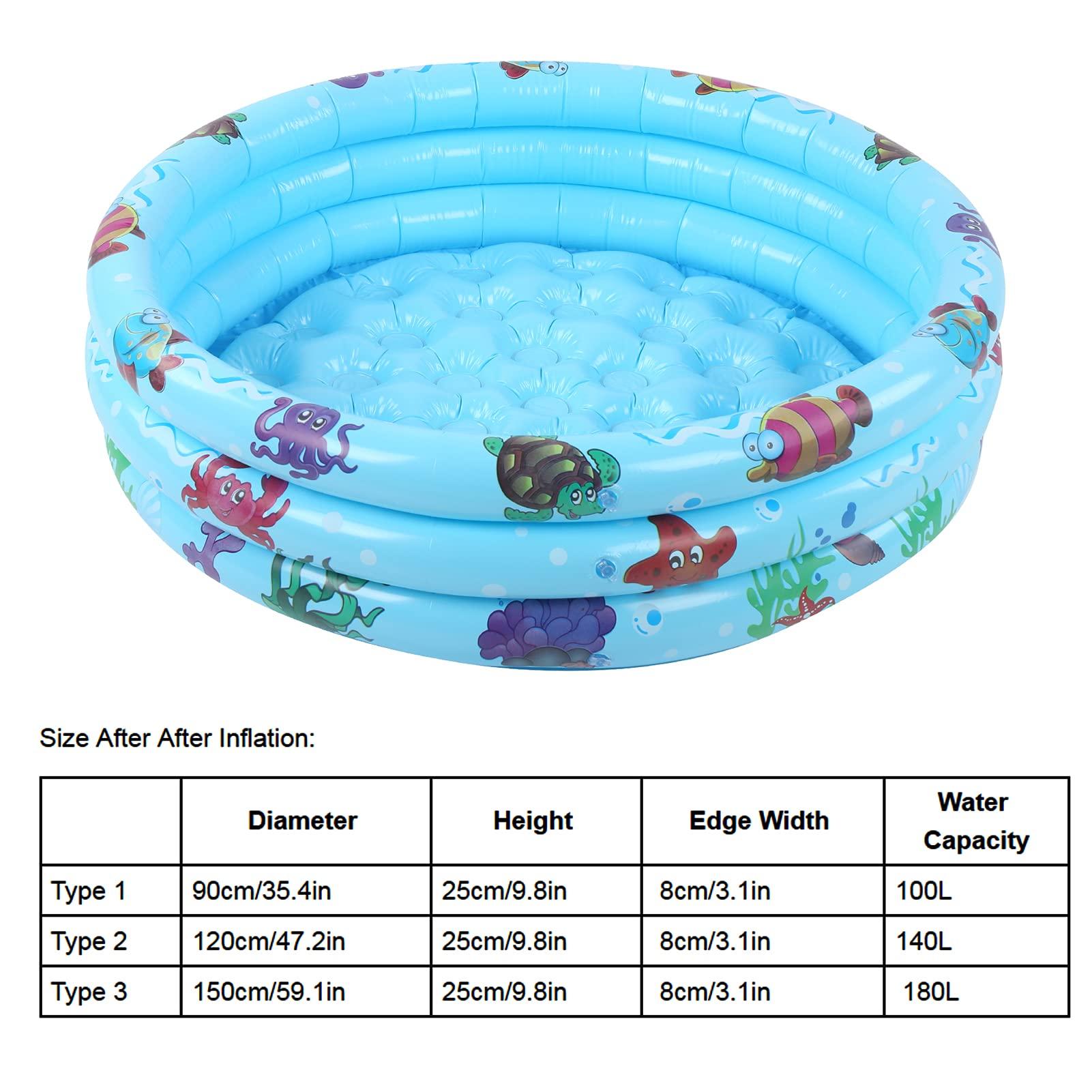 ToysCentral Basics Baby Pool, Indoor Outdoor Baby Swimming Pool, Round Inflatable Children Water Game Play Pool, Blue (150cm)