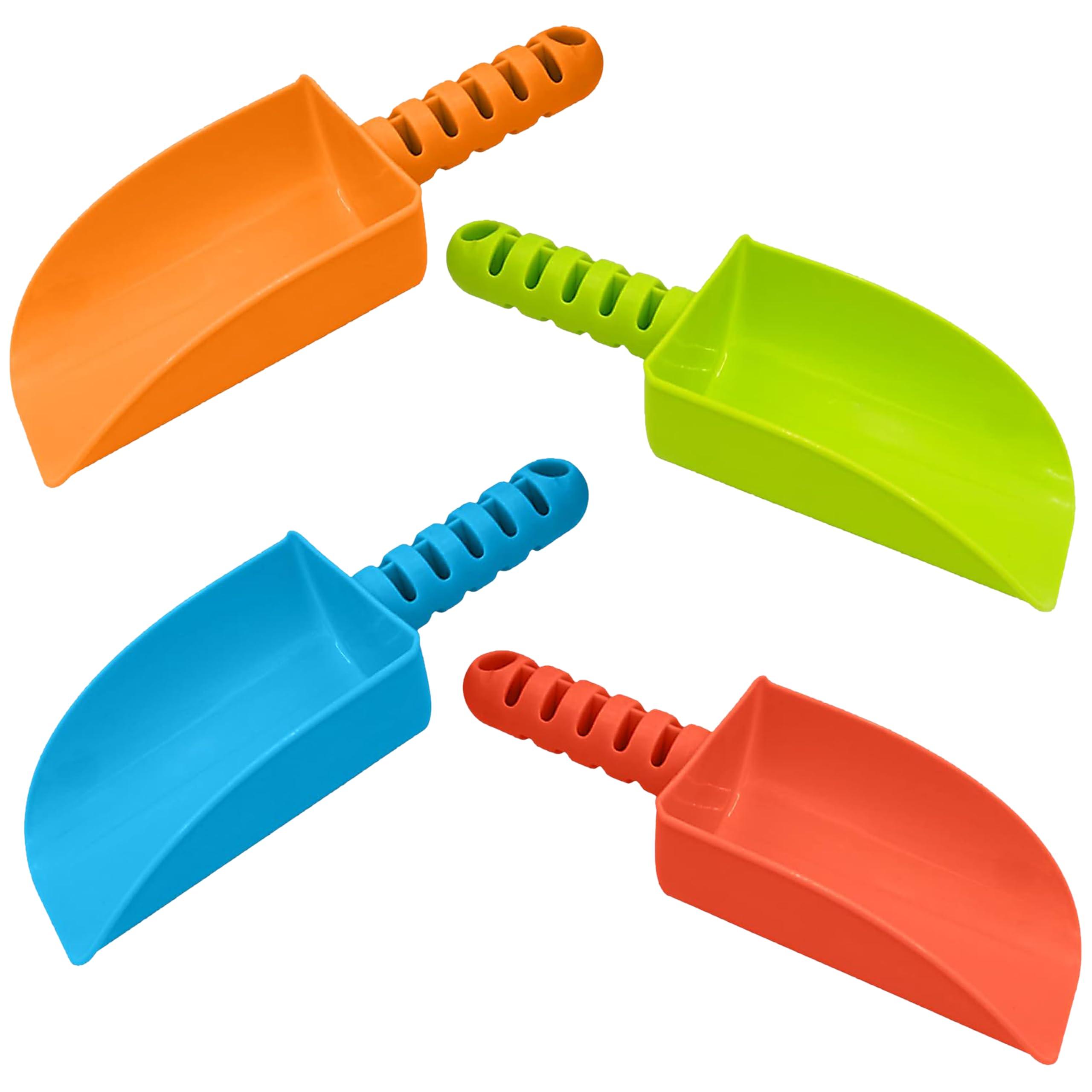 4E\'s Novelty 4E\'s Novelty 4 Pack Beach Shovels 8 Inch, Heavy Duty Plastic Sand Shovel for Kids, - Great for Planting Gardening Shovels for Toddlers, Outdoor Digging Sandbox Toys