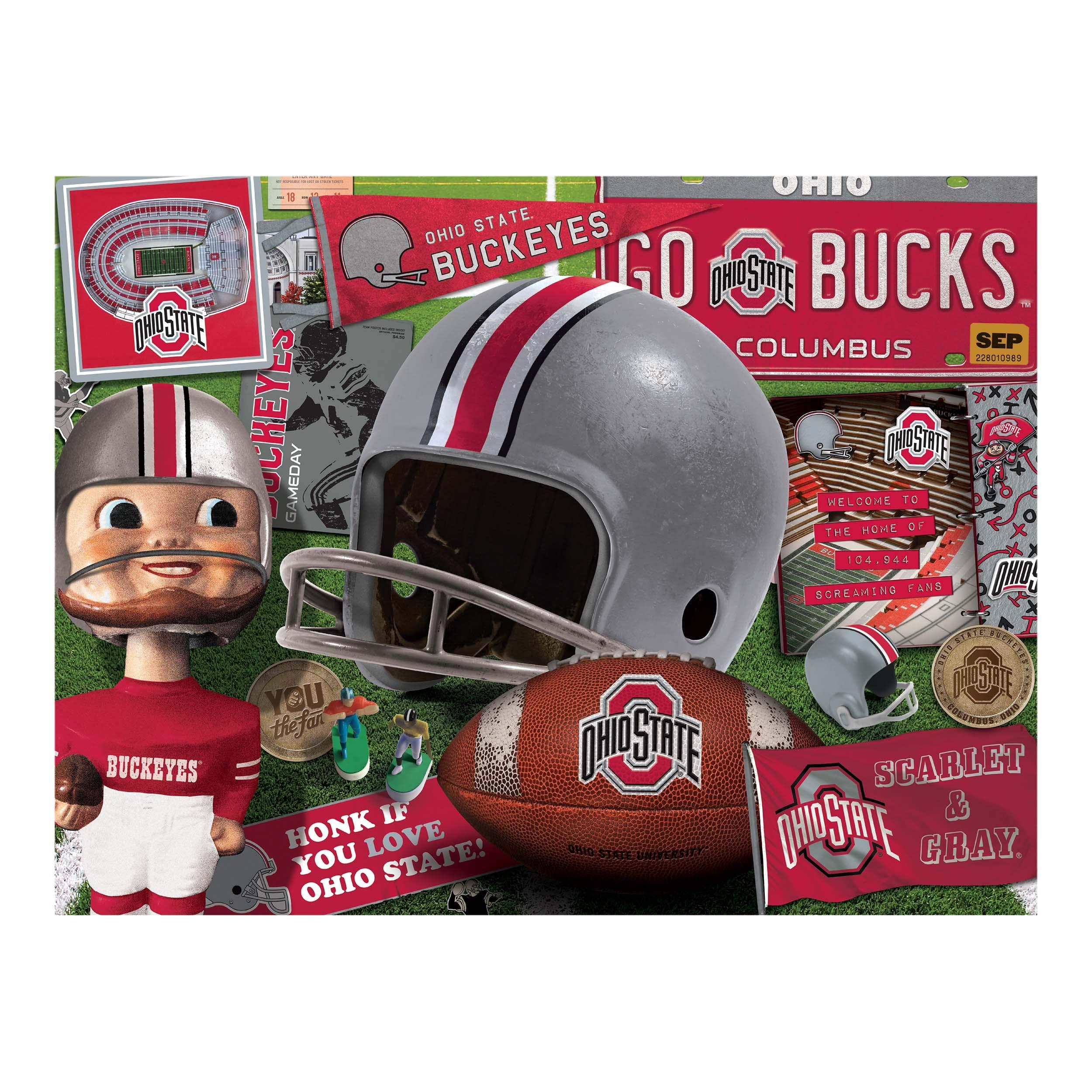 YouTheFan YouTheFan NCAA Ohio State Buckeyes Retro Series Puzzle - 500 Pieces, Team Colors, Large