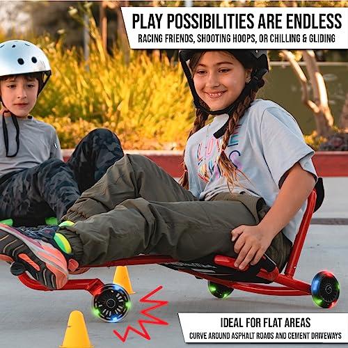 EzyRoller EzyRoller Classic Ride On Scooter with Light-up Wheels for Kids Ages 4+ - Pink LED Limited Edition