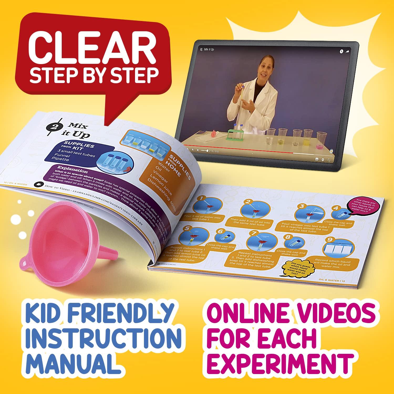 Learn & Climb Science Kit for Kids - 21 Experiments Science Set, Great Gifts for Kids Ages 4-8