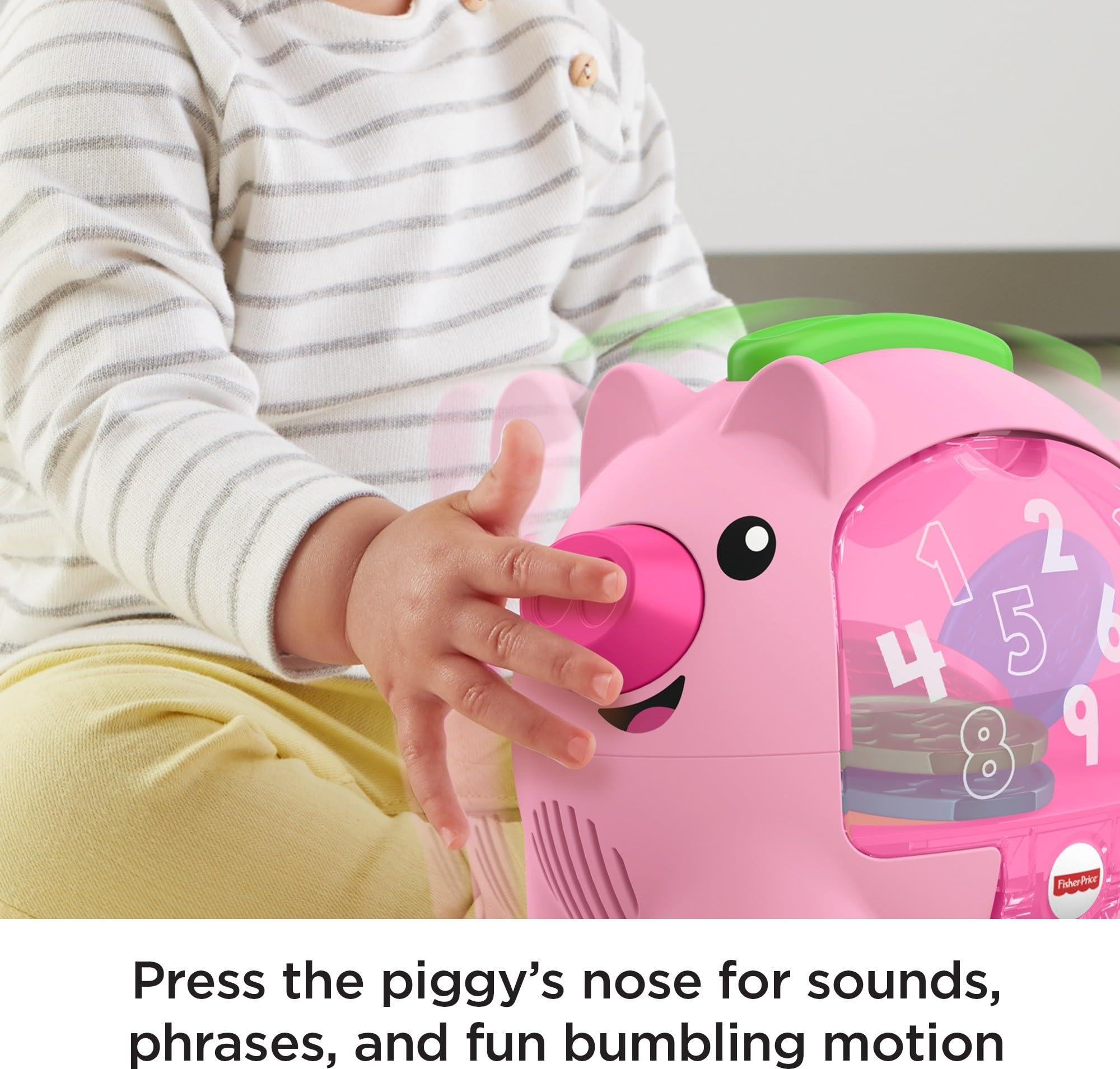 Fisher-Price Fisher-Price Baby Musical Toy Laugh & Learn Count & Rumble Piggy Bank with Songs & Motion for Infants & Toddlers Ages 6+ Months