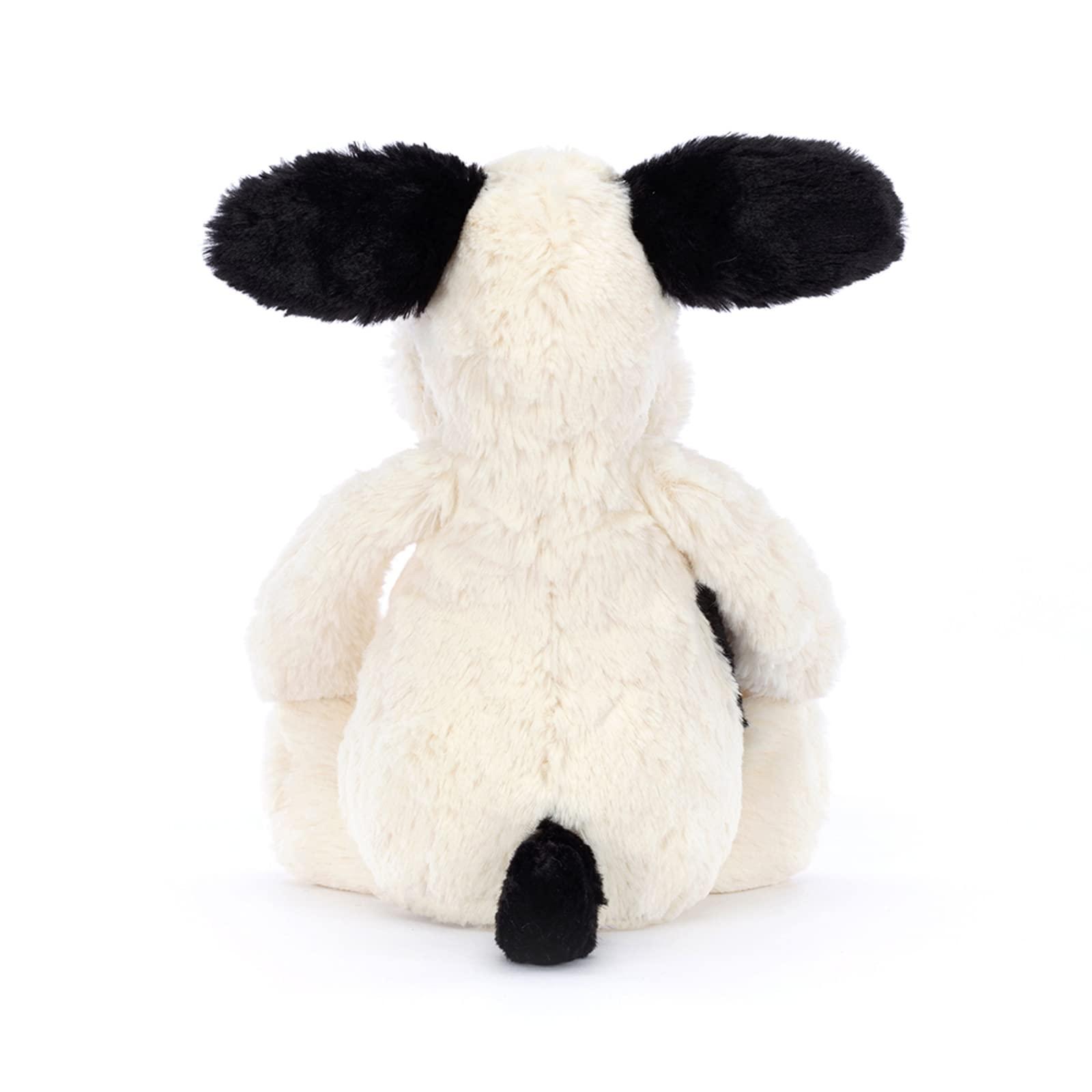 Jellycat Jellycat Bashful Black and Cream Puppy Stuffed Animal, Medium 12 inches | Dogs and Puppies Plush Toy | Classic Children\'s Gift
