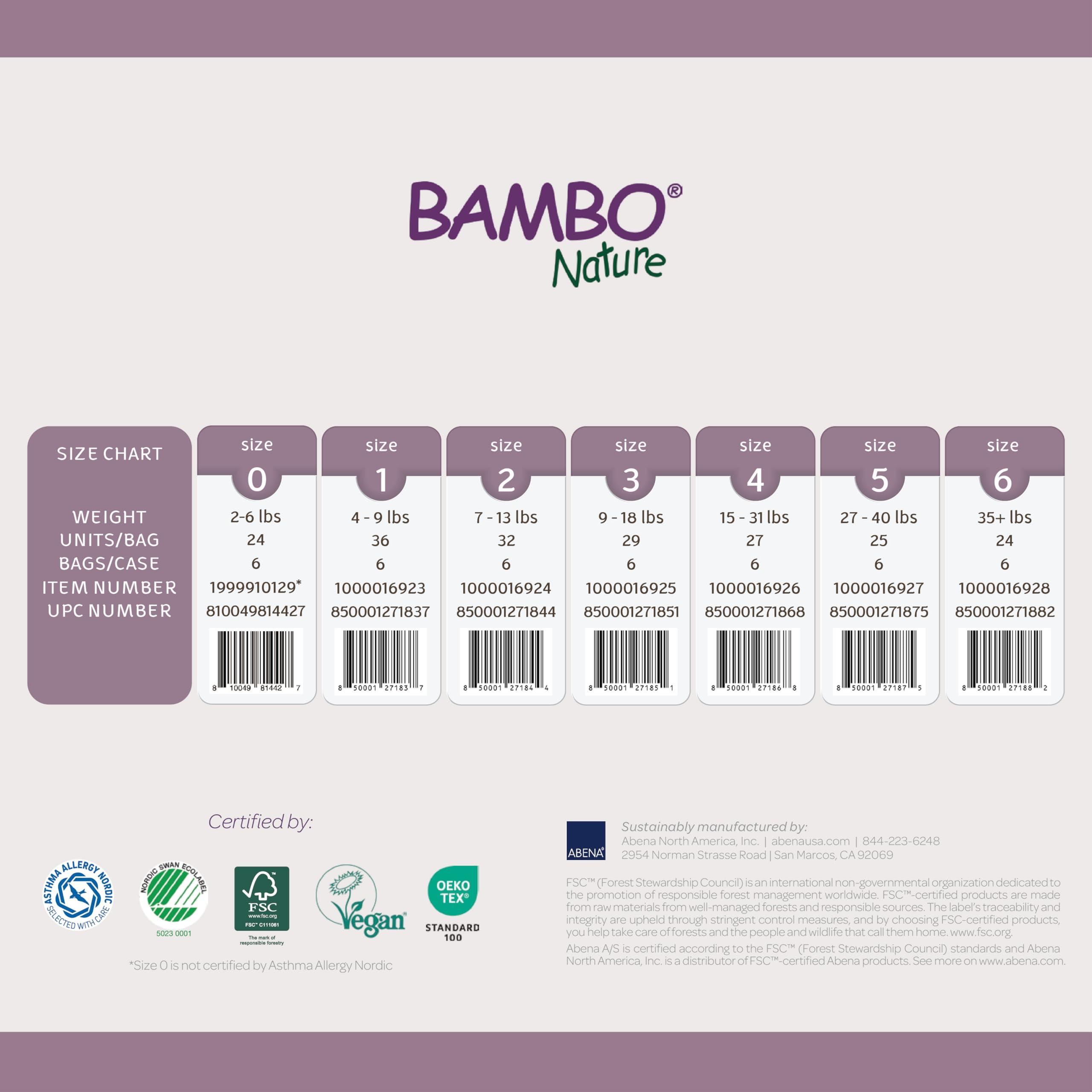 Bambo Nature Bambo Nature Hypoallergenic Baby Diapers, Eco-Labelled Sustainable Diapers, Enhanced Leakage Protection, Totally Chlorine-free, Skin Friendly, and Super Absorbent - Size 2 (32 Count)
