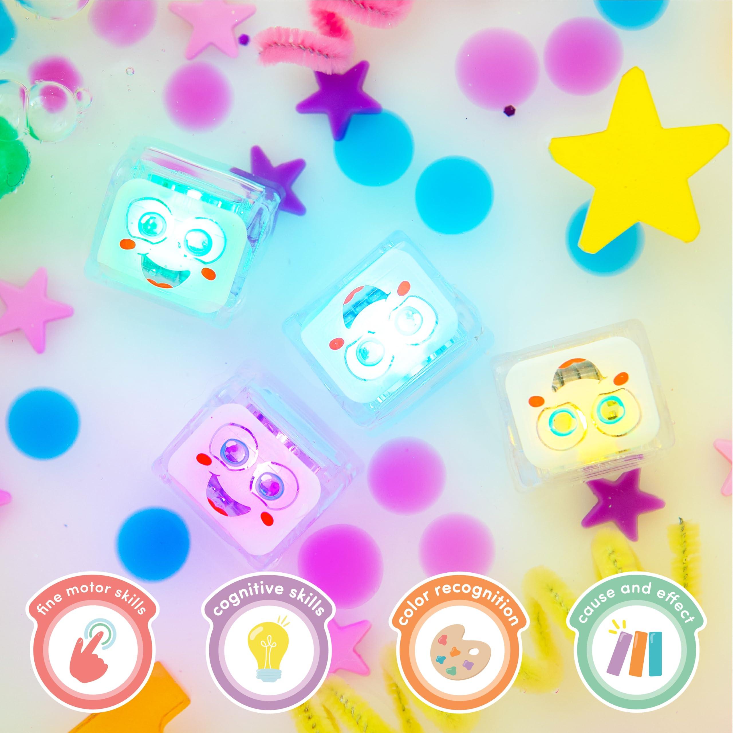Glo Pals Glo Pals Party Pal Water-Activated Bath Toy with 6 Reusable Light-Up Cubes for Sensory Play