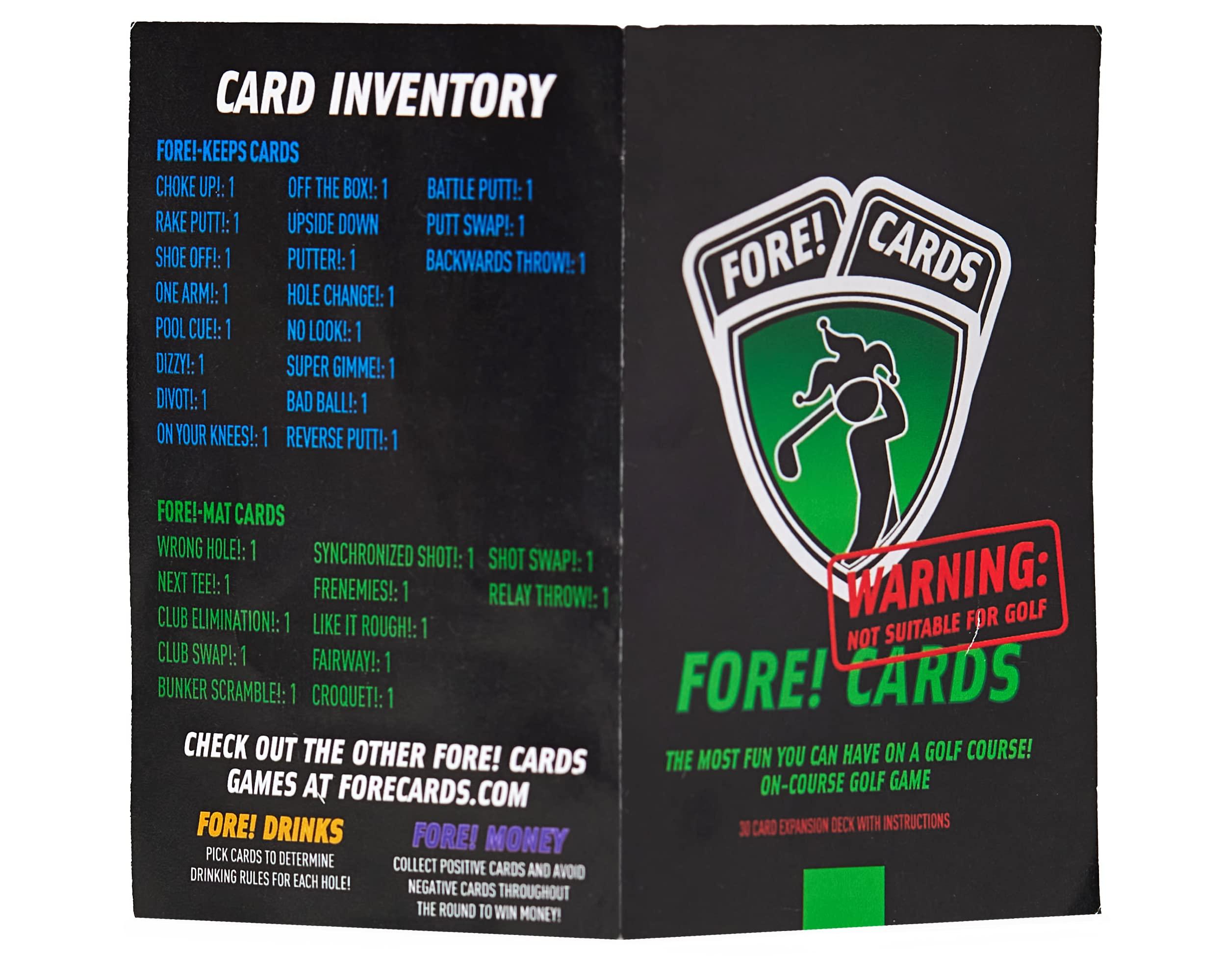 Fore! Cards Fore! Cards On-Course Golf Game Plus Expansion Pack Bundle | Fun Interactive Golf Game | 80 Cards Make Every Hole a Different Challenge | Spice Up Your Next Round