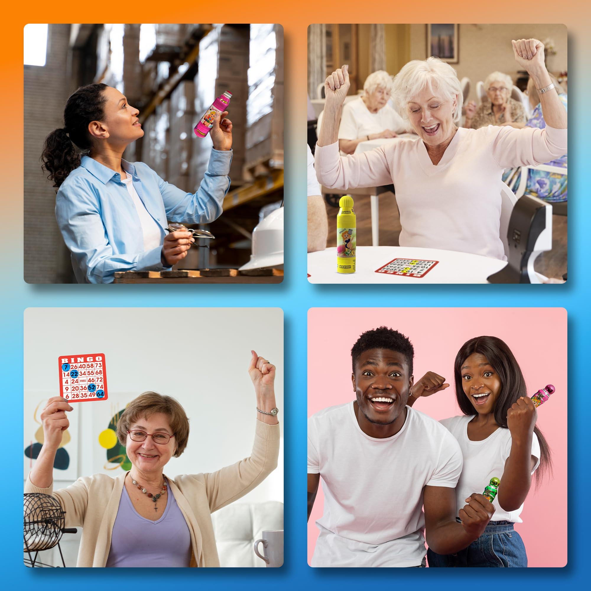 LUCKY LADY DAUBER CO Lucky Lady Bingo Daubers with Dab-O-Ink Dazzle Glitter and Sunsational Combo Gift Set 3 oz. 18 Pack, Versatile Bingo Ink Daubers - Bingo Markers and Bingo Stampers for Adults and Kids