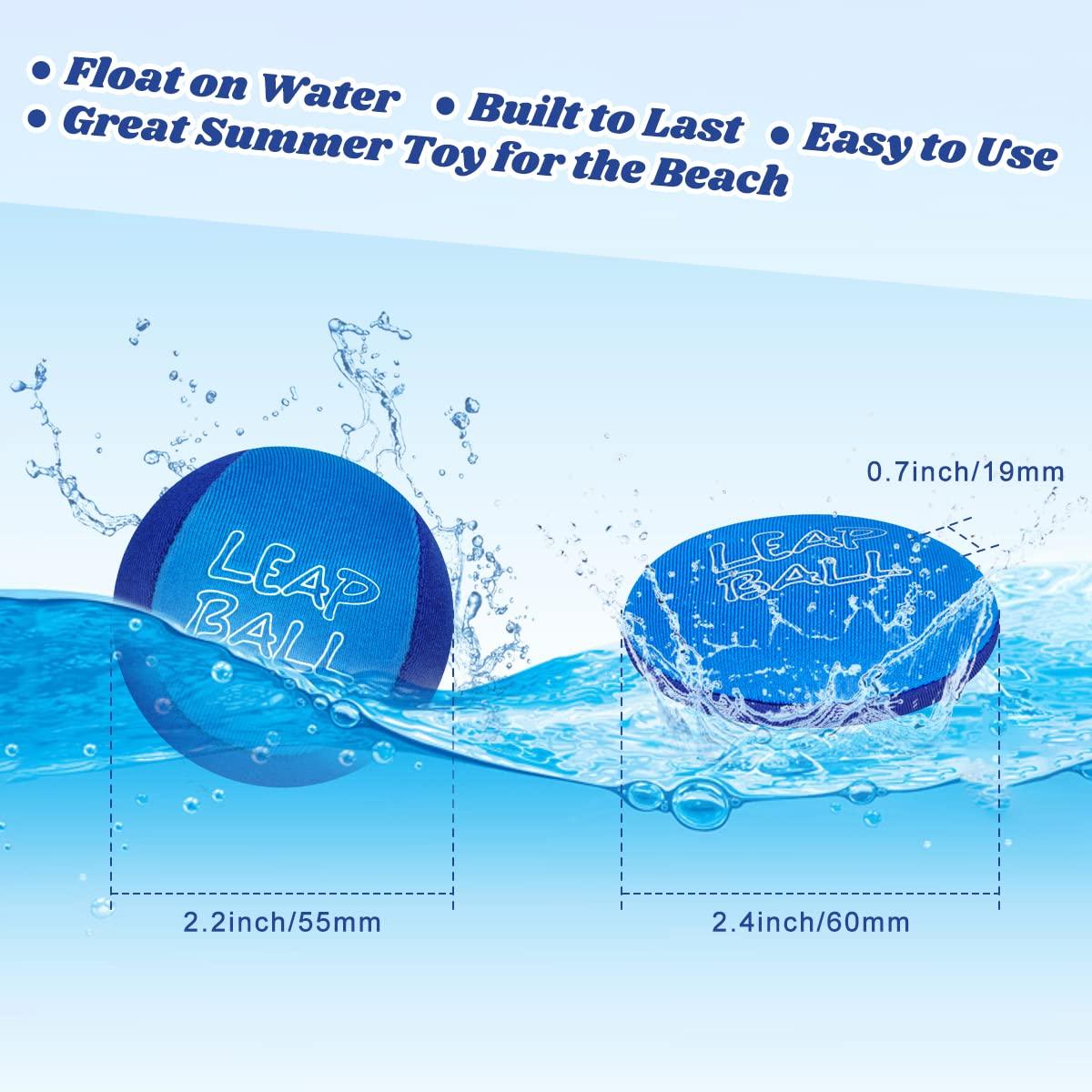 Ryaco Ryaco Leap Ball Water Skipping Ball Pool Balls - 4 Pack Bouncing Ball Beach Ball for All Ages - Extreme Water Bathing Fun with Your Friends & Family at The Beach, Lake, Pool, River or Lake