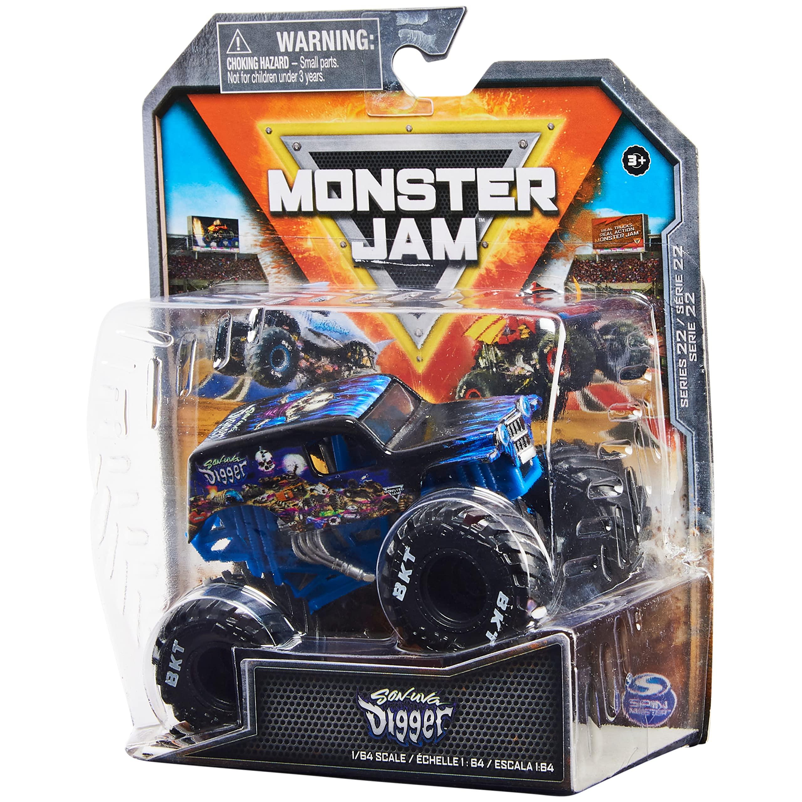 Monster Jam Monster Jam, Official Son-uva Digger Monster Truck, Die-Cast Vehicle, True Heavy Metal Series, 1:64 Scale, Kids Toys for Boys Ages 3 and up