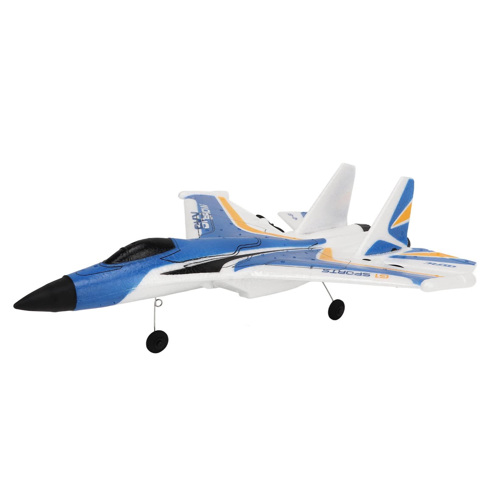EVTSCAN EVTSCAN RC Glider Plane - 2.4GHz Remote Control Airplane with LED Light, Lightweight Flexible RC Glider, Easy to Fly RC Glider for Kids & Beginners(3 Batteries-Blue)