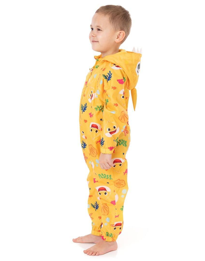 Baby Shark Baby Shark Kids Puddle Suit | Boys & Girls All In One Rain Coat | Yellow Long Sleeve with Cuffs Play Walking Jacket
