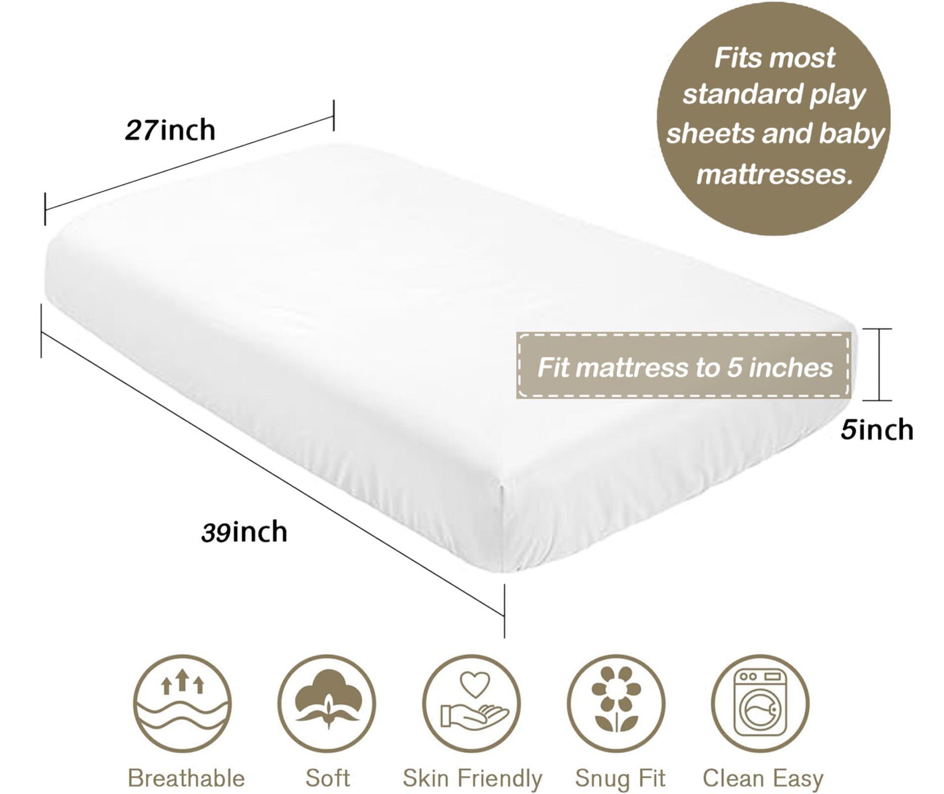 CaTaKu CaTaKu Crib Sheets for Boys Runing Horses Western Fitted Baby Sheets for Mini Crib, Nursery Mattress Sheets Toddler Bed Sheets for Baby Boys 27"x 39"