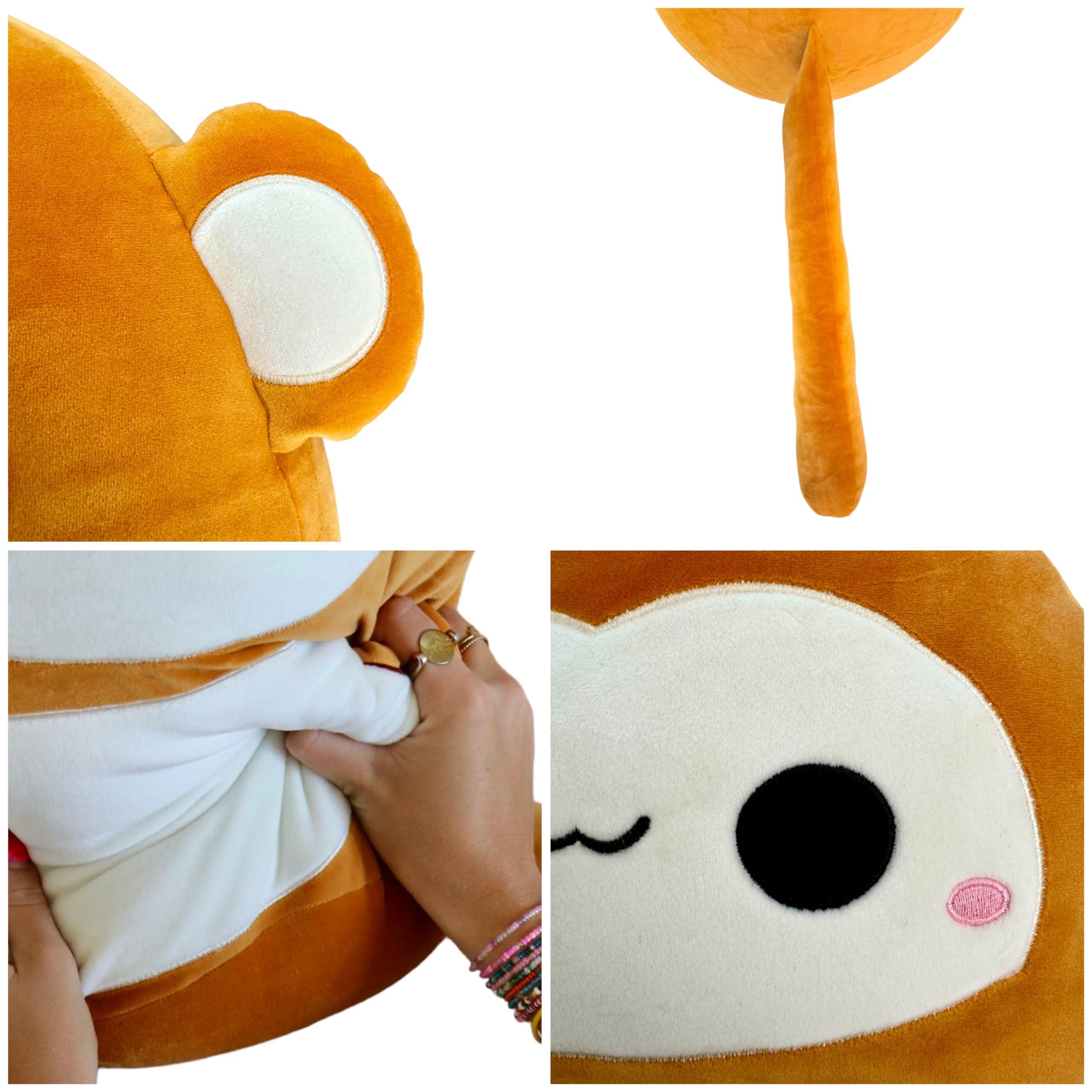 Snuggaboos Snuggaboos Jumbo 17 Inch Mia The Monkey Plush Squish Pillow Original: Super Soft Cute Stuffed Animal Toy with Extra Long Tail - Perfect Plushie Gift for Kids, Adults and Baby