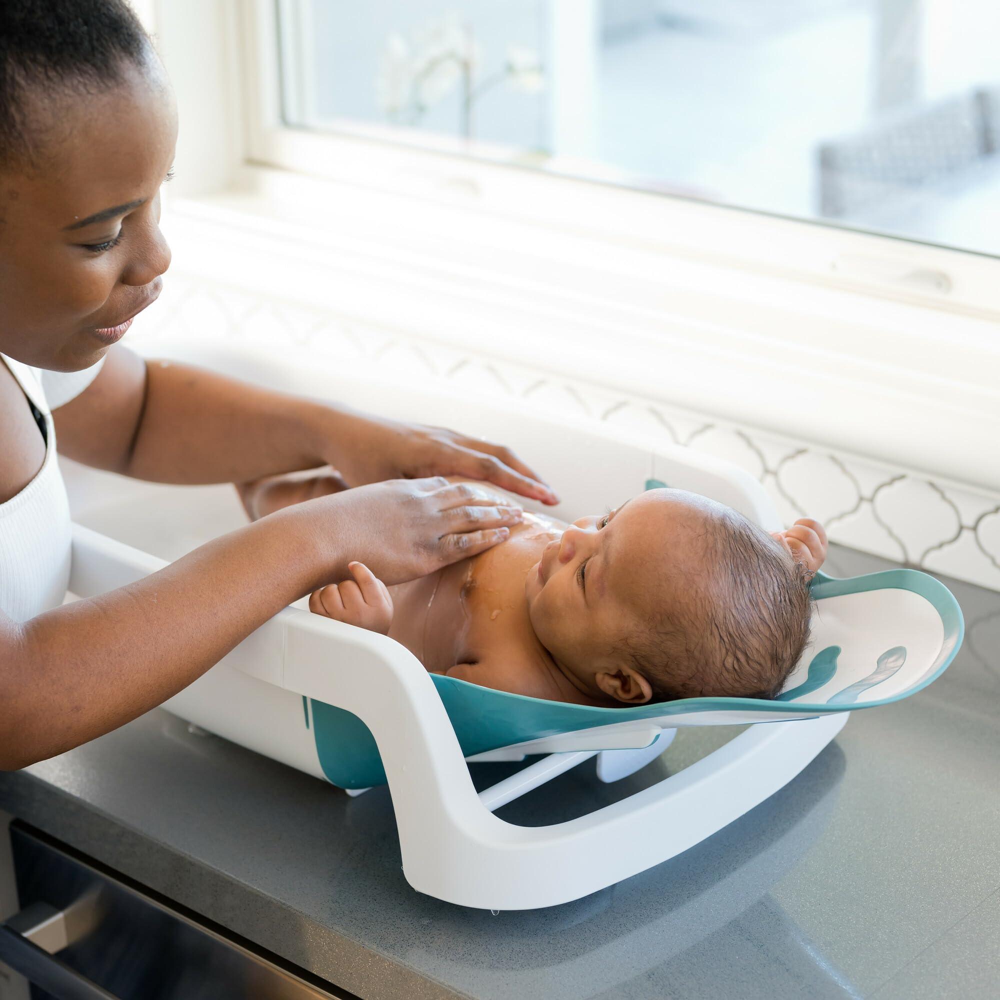 The First Years The First Years 4-in-1 Reclining Baby Bathtub - Adjustable Recline for Custom Comfort for Newborn to Toddler - All-in-1 Baby Bath Seat Adjusts as Baby Grows - Ages 0 to 24 Months