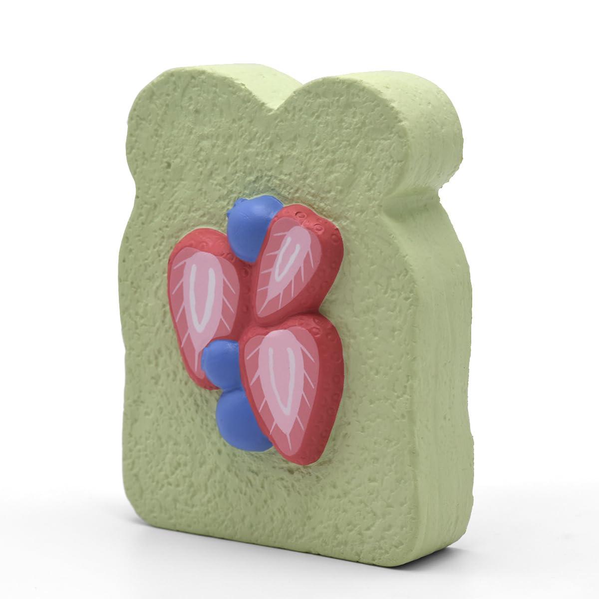 Kiibru Kiibru Sliced Toast Squishy Jumbo Bread Scented Stressrelief Fidget Squishies Toy Collection (Green)