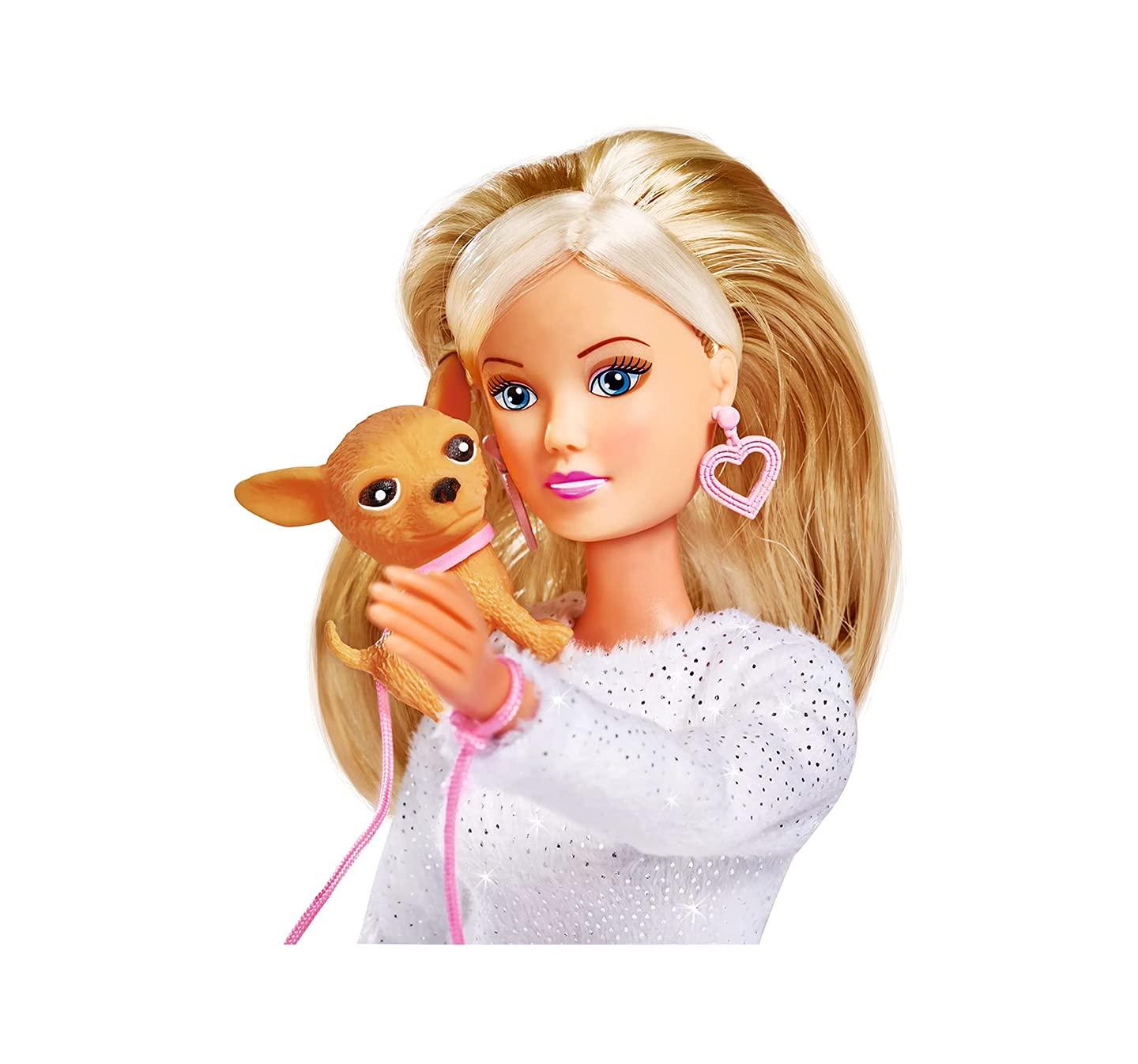Steffi Love Simba Steffi Love Steffi Love Doll, Chic Walk, Accessories Include, Steffi, 1 Dog and 1 Handbag, Great for Imaginative Play, for Ages 3 and up