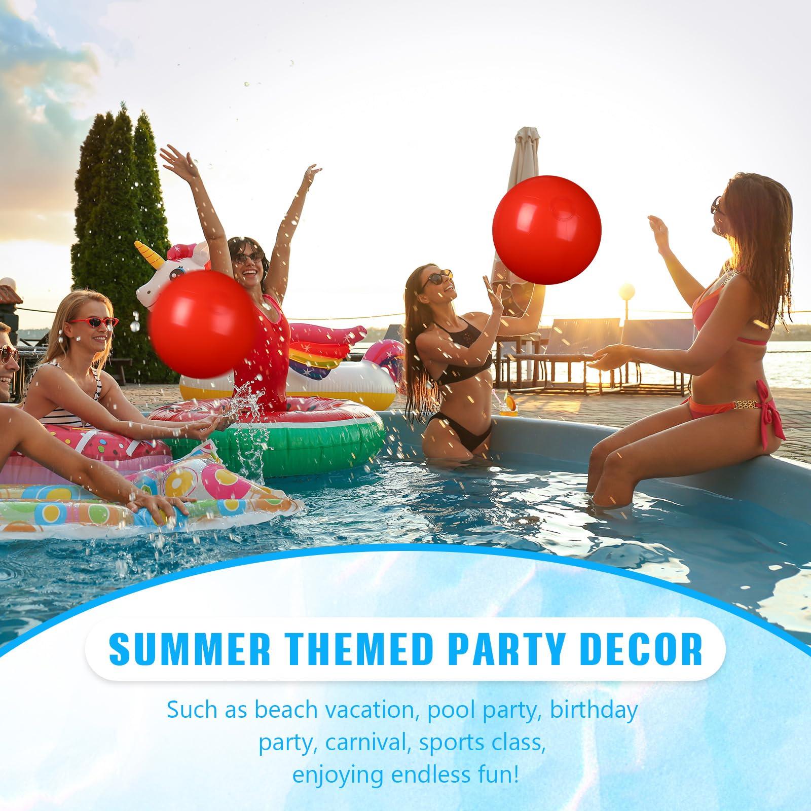 kymqlyw kymqlyw 8 Pcs 12 Inch Solid Red Beach Balls Inflatable Beach Balls Bulk Large Blow up Pool Game Toys for for Summer Beach, Pool and Summer Birthday Party Supplies (Red)
