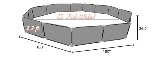 Modern Household Innovations Portable Gaga Ball Pit Kit 15 FT Gaga Pit - Strong Nylon Mesh, Inflatable Gaga Ball, Pump & Carry Bag, Adult Ball Pit for Field Day Games & Physical Education Equipment