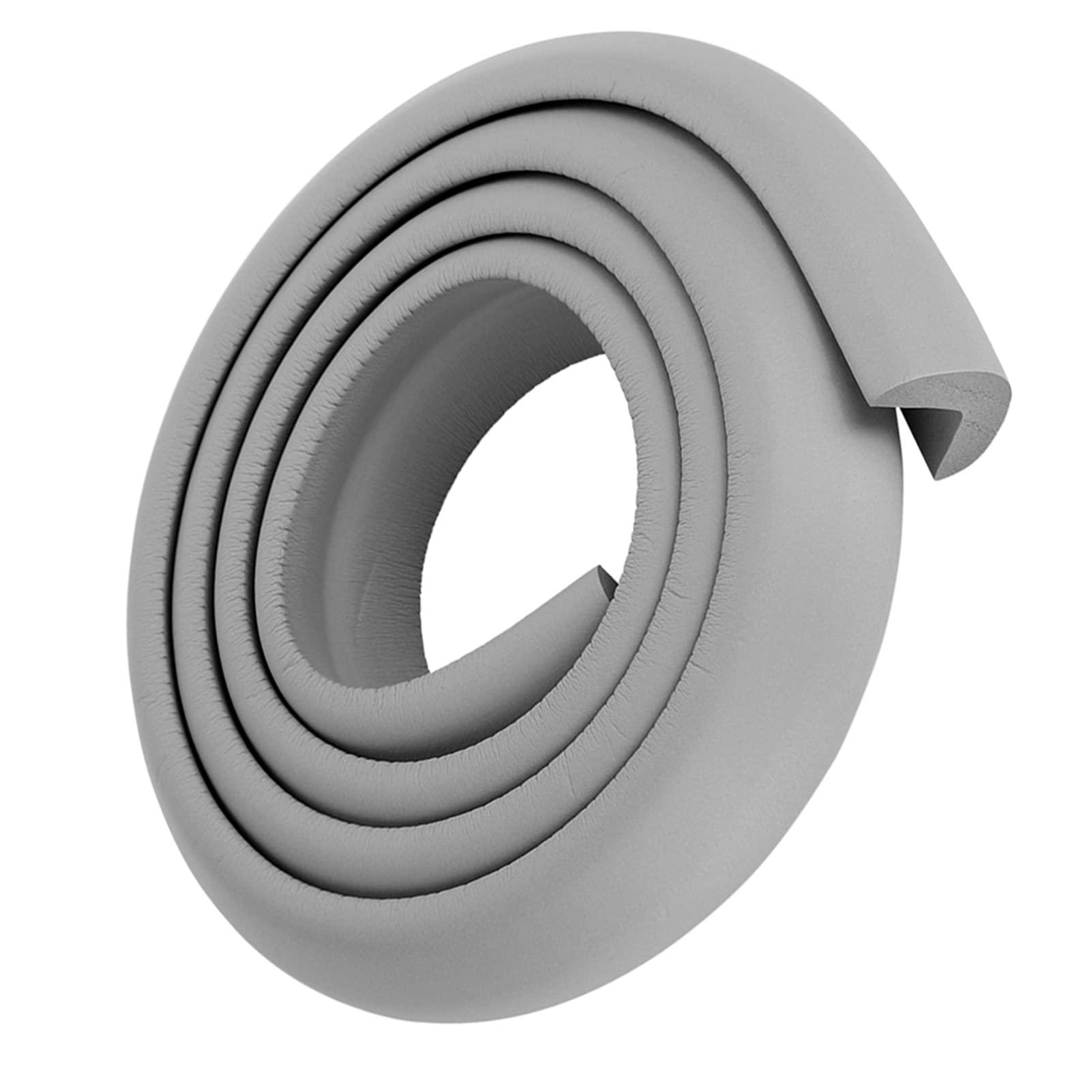 ToysCentral Basics Corner Protector Baby, Crib Padding for Sides Rubber Furniture and Corner Guards 2M Baby Safety Desk Cushion Crib Bumpers Padded for Table, Fireplace, Countertop (Grey)