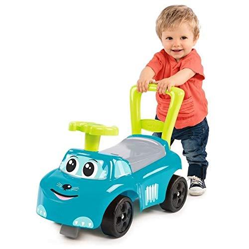 Smoby Smoby 2-in-1 Ride on Cars for Kids | Blue Push Along Walker with Toy Box Under seat | Ergonomic and Safe Design with Front and Rear Anti-topple Devices | Ages 10 Months+