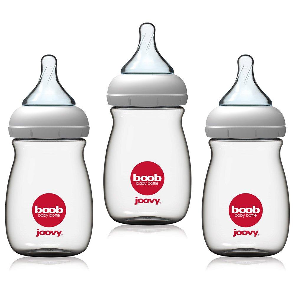 Joovy Joovy Boob Baby Bottles Made from Durable, Medical-Grade PPSU with CleanFlow Vent Technology to Prevent Nipple Collapse, Negative Pressure, and Colic Symptoms (5oz, 3pk)