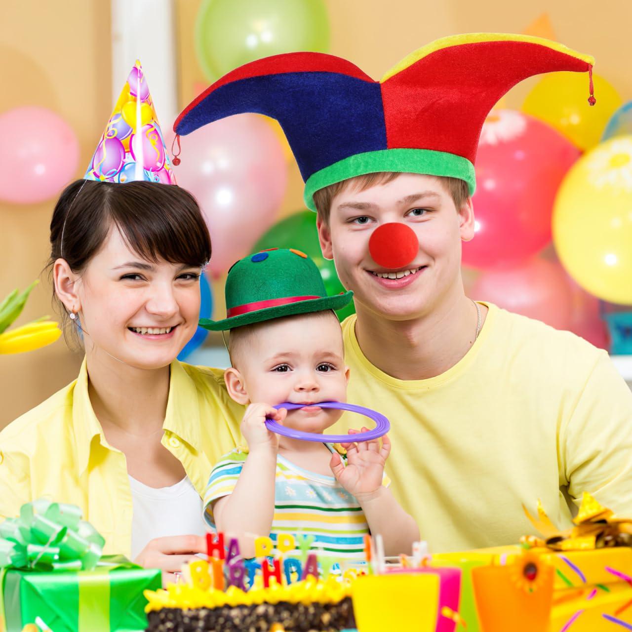 Didiseaon 2Pcs Jester Hat Jester Clown Hat with Bells, Funny Headwear Jester Costume Accessory for Halloween Mardi Gras Carnival Mexico Festival Party Decor