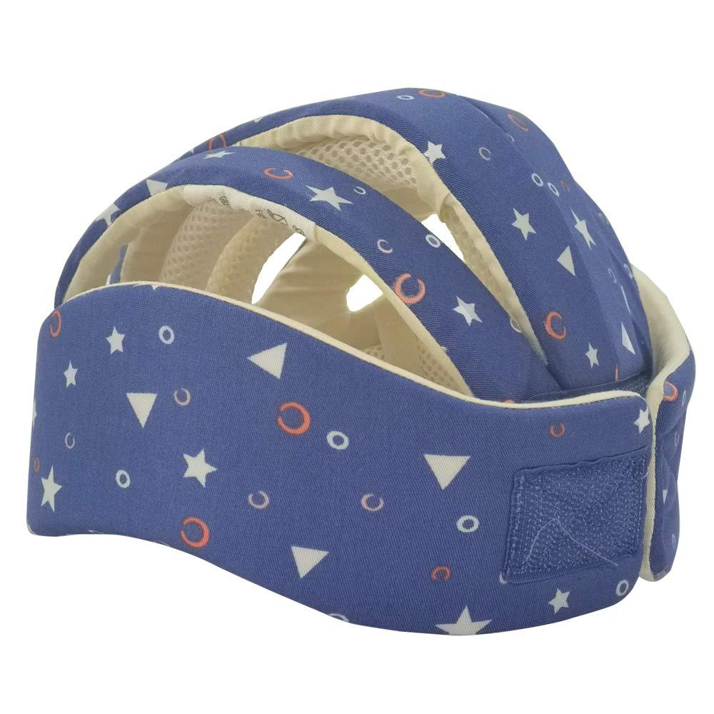Huifen Huifen Adjustable Baby Head Protector, Baby Helmets for Crawling Walking Lightweight Safety Baby Helmet Jumping Running Breathable Hat Infant Essentials Toddler Helmets 6-24 Months (Starry Blue)