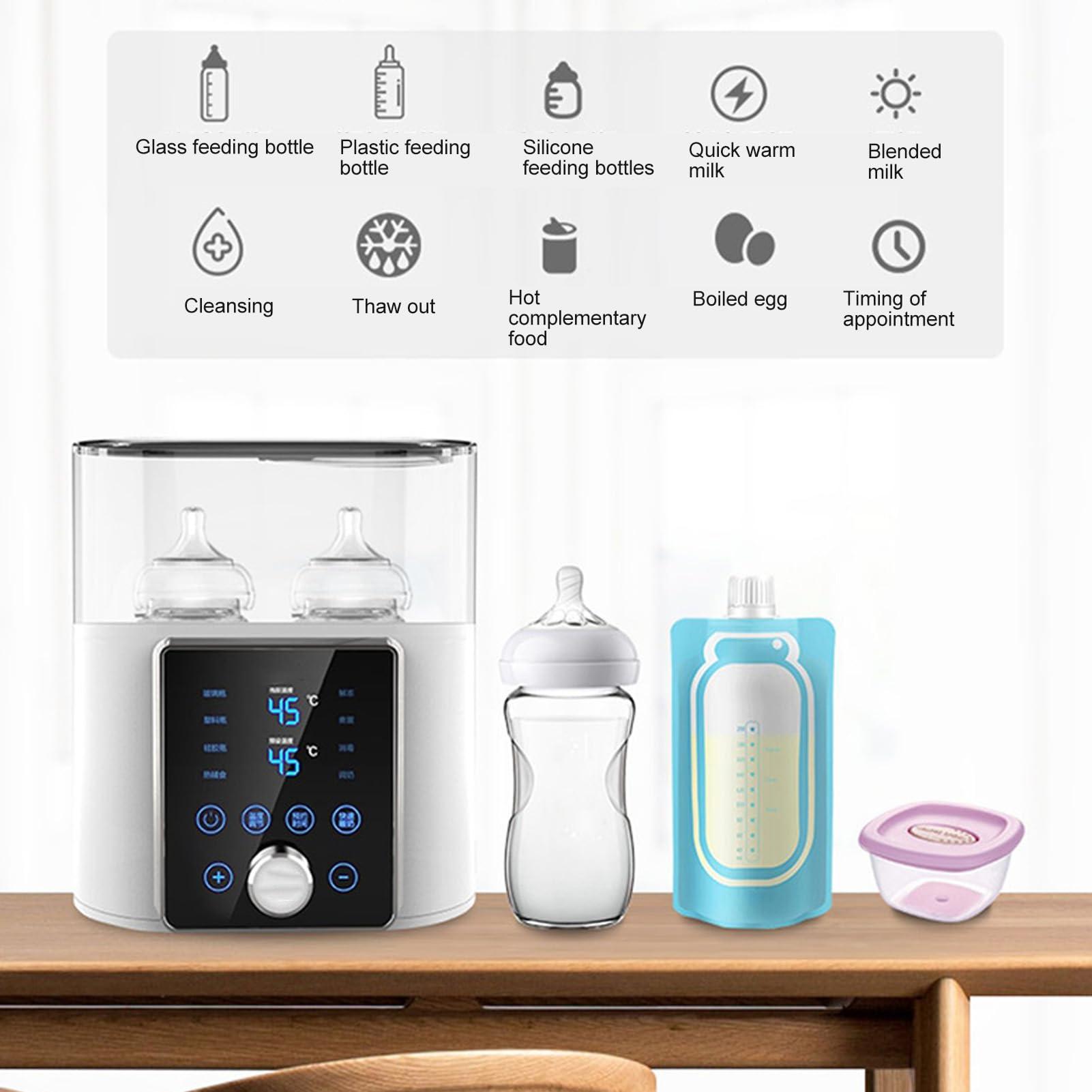 Marhynchus Baby Bottle Warmer, 2 Bottles Fast Heating, Bottle Cleansing, Multifunction Portable Bottle Warmer