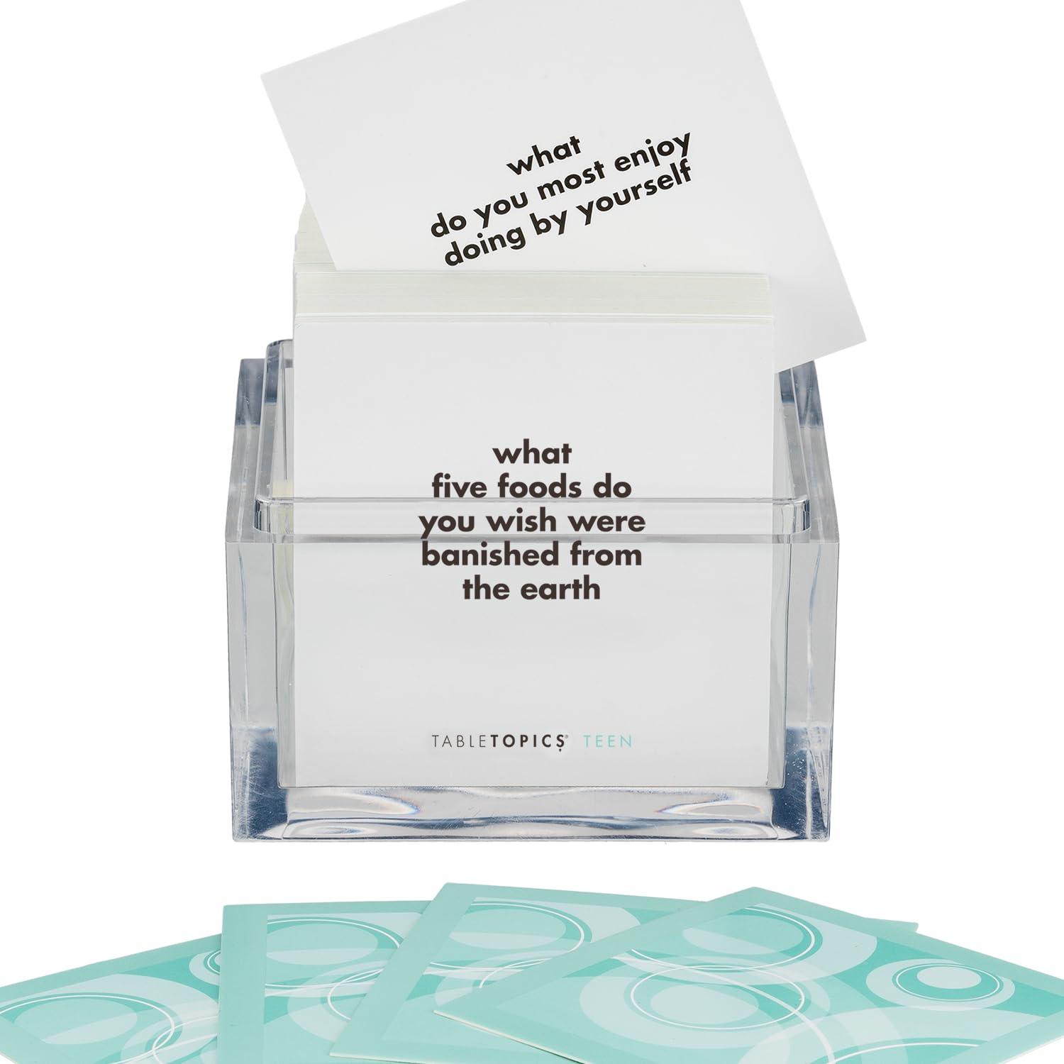 TableTopics TableTopics Teens Question Game - 135 Fun Questions for Friends Hanging Out, Teen Parties, and Family Teen Party- Fun Conversation Starter Cards