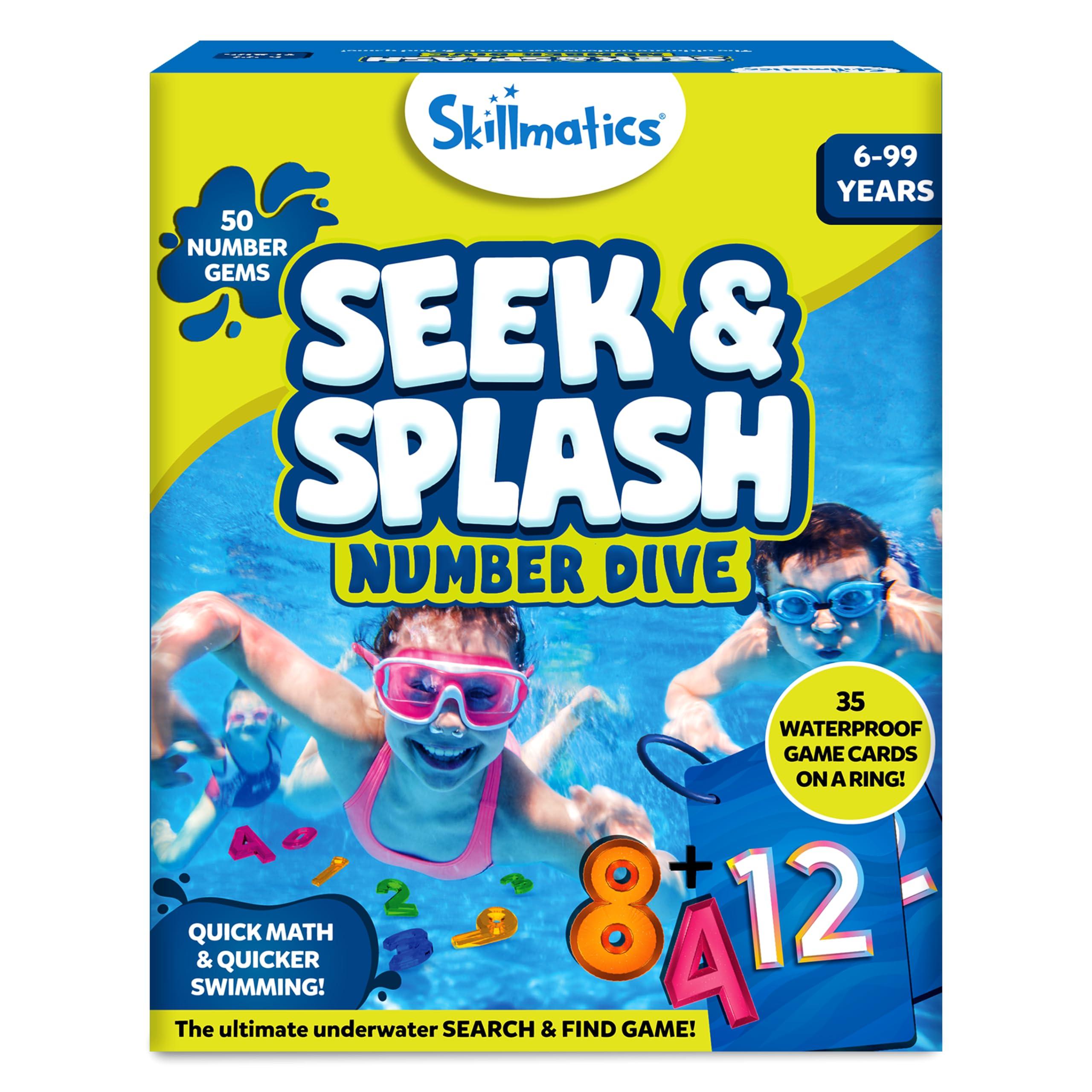 Skillmatics Skillmatics Seek & Splash & Seek & Splash Number Dive Underwater Search and Find Game, Perfect for Swimming Pool & Summer Fun for Kids, Gifts for Boys & Girls Ages 6, 7, 8, 9 & Up