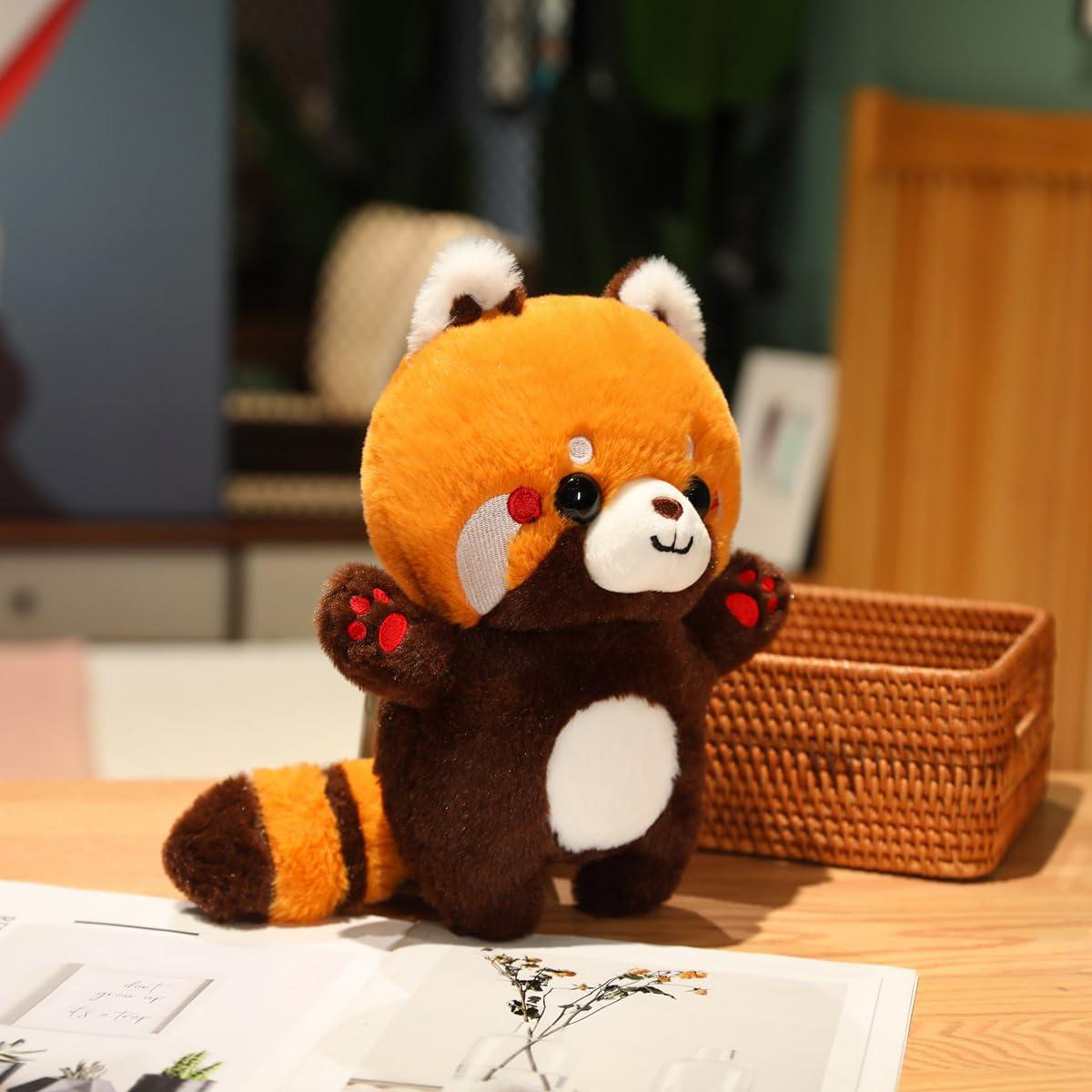 Silliya Silliya Red Panda Plush Toy, Kawaii Red Panda Plush with 2 Accessories, Cute Stuffed Animals with Bag & Outfits, Cute Plushies for Kids Boys Girls Birthday Gift Ideas