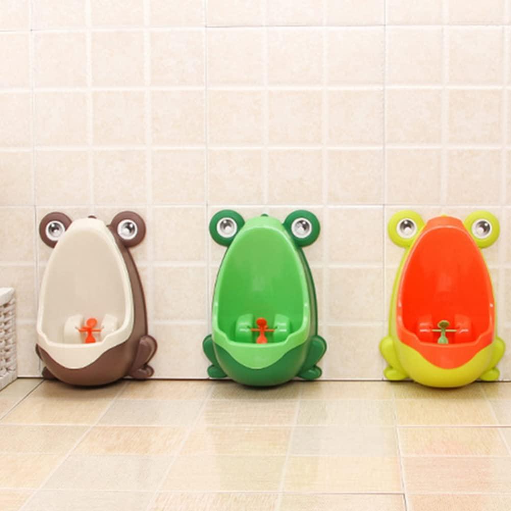 WBTY WBTY Cute Frog Potty Training Urinal for Boys Toilet with Suction Cup Cartoon Kids Urinal Trainer with Funny Target Point (Fruit Green+Orange)