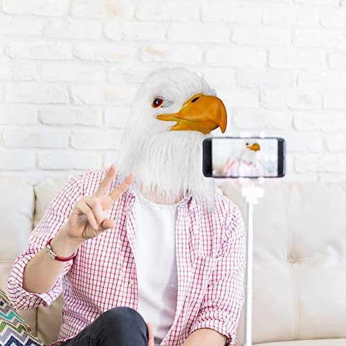 MOKRY PARTY MOKRY PARTY White Eagle Head Mask Animal Bird Mask Eagle Claw Hairy Latex Mask Halloween Carnival Costume Mask