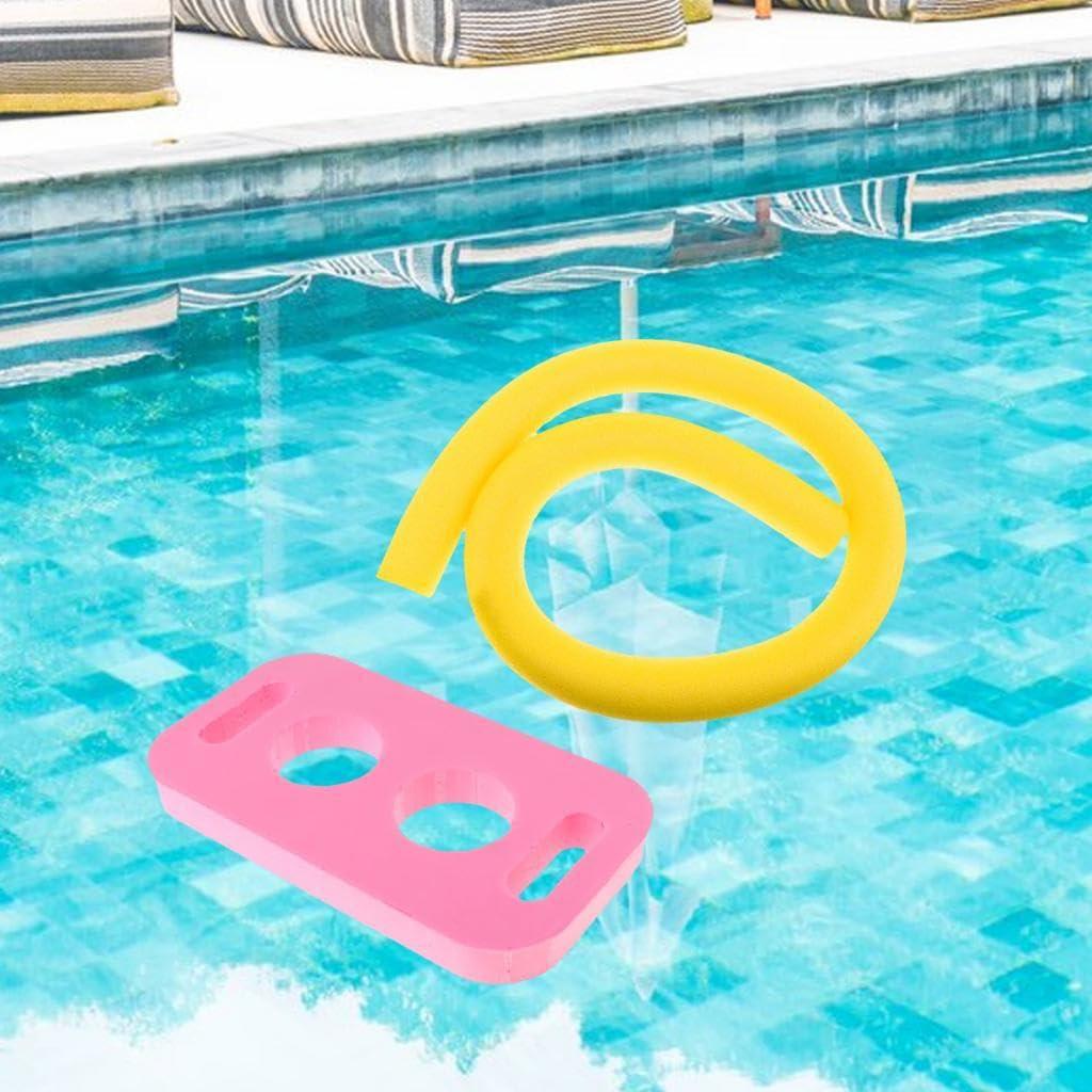 Vaveren Vaveren Pool Noodle Swim Training Sticks Flexible Foam Float 150cm Swimming Pool Noodle with Connector for Swimming, Yellow Pink