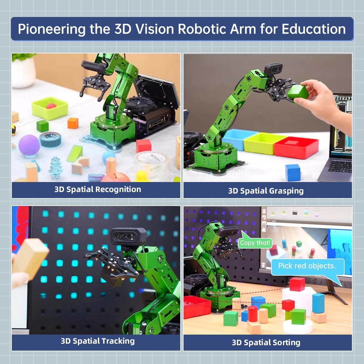 HIWONDER Hiwonder JetArm 6DOF Robotic Arm Powered by Jetson Nano Robot Arm Kits ROS Open Source AI Vision Recognition Program Robot for ROS Education ScenariosUltimate Kit