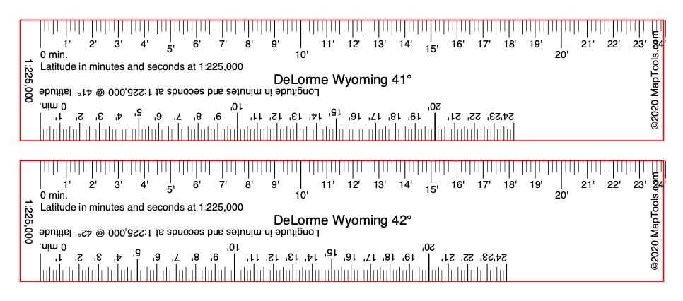 MapTools MapTools Ruler Set for Delorme Atlas & Gazetteer-Wyoming 1:225,000