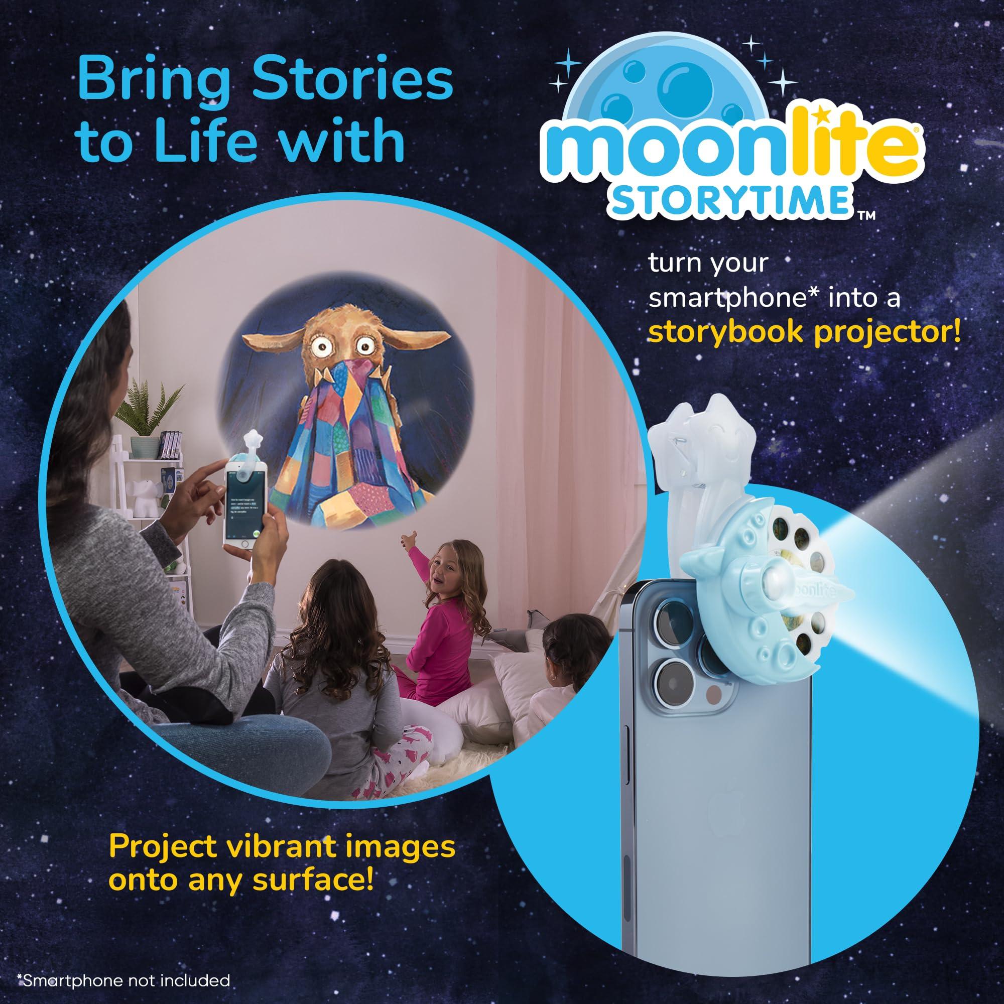 Moonlite Moonlite Storytime Mini Projector with 4 Classic Stories, A Magical Way to Read, Digital Storybooks, Corduroy, Llama Llama, Diggersaurs, and The Little Engine That Could