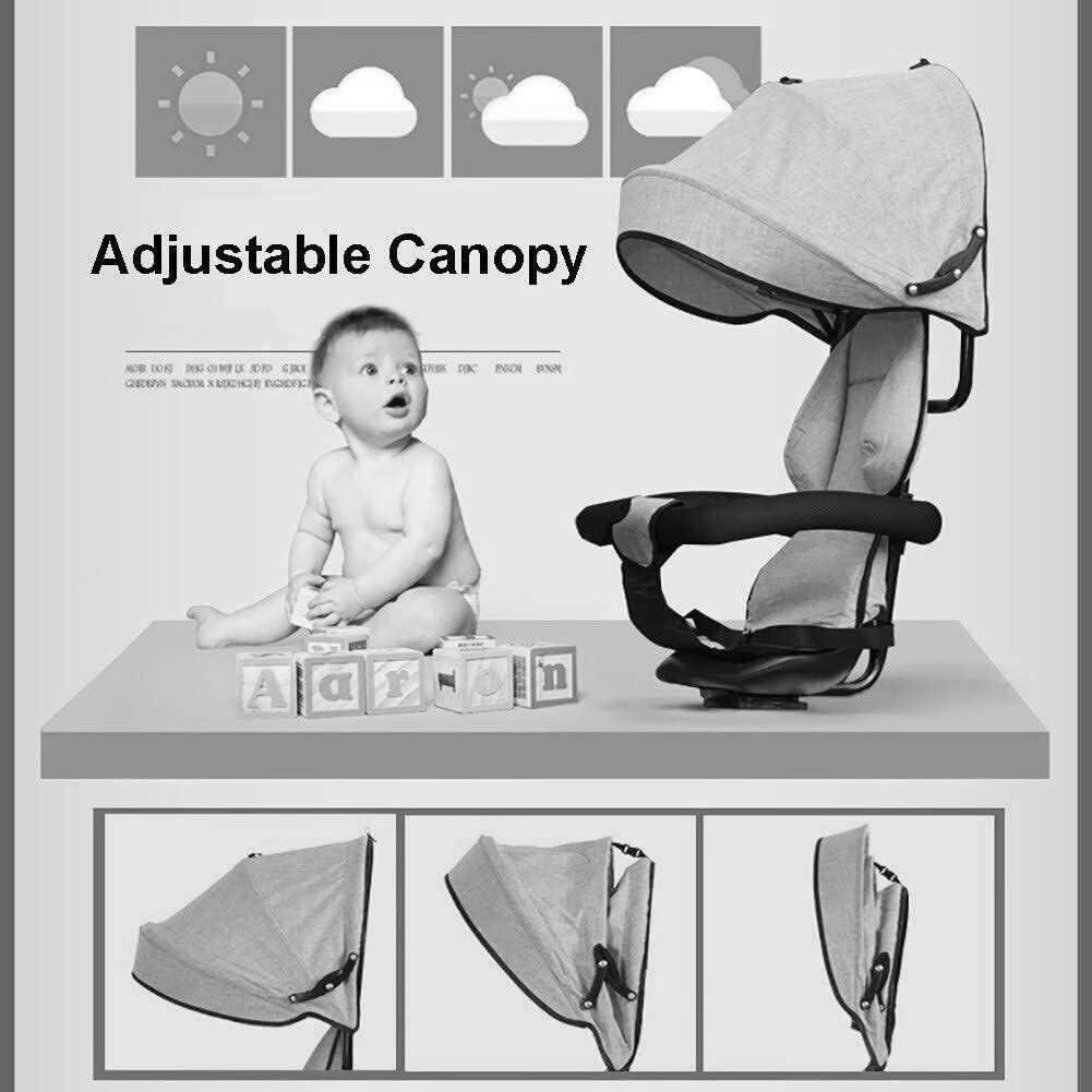 KeewEn KeewEn 3-in-1 Tricycle for Toddlers 2-5 Years Old - Removable Push Handle, Rotatable Seat, Folding Adjustable Canopy, Safety Harness & Storage - Very Good Kids Trike for Twins (Color : Grey)