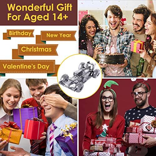 Piececool Piececool 3D Metal Puzzles, Silver Formula Car Model Kits, DIY 3D Metal Model Cars Kits to Build for Adults, Brain Teaser 3D Puzzles Toys for Teens, Great Birthday New Year Gifts, 69 Pcs