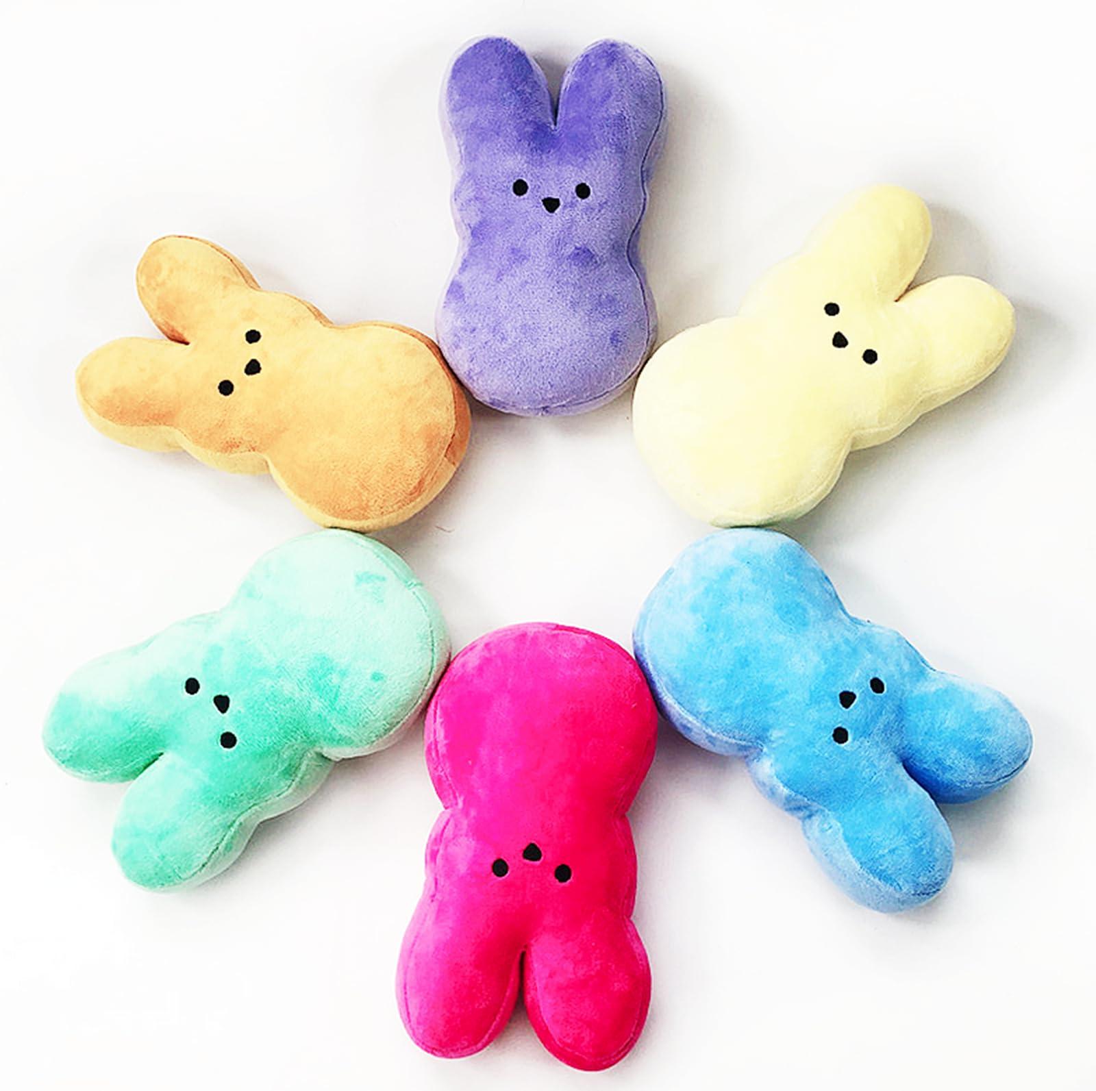 MonyPlay Large Easter Bunny Plush Toys 20cm/8inch Big Rabbit Stuffed Animal Easter Decorations Indoor Easter Basket Stuffers for Kids Girls & Boys (7PCS)