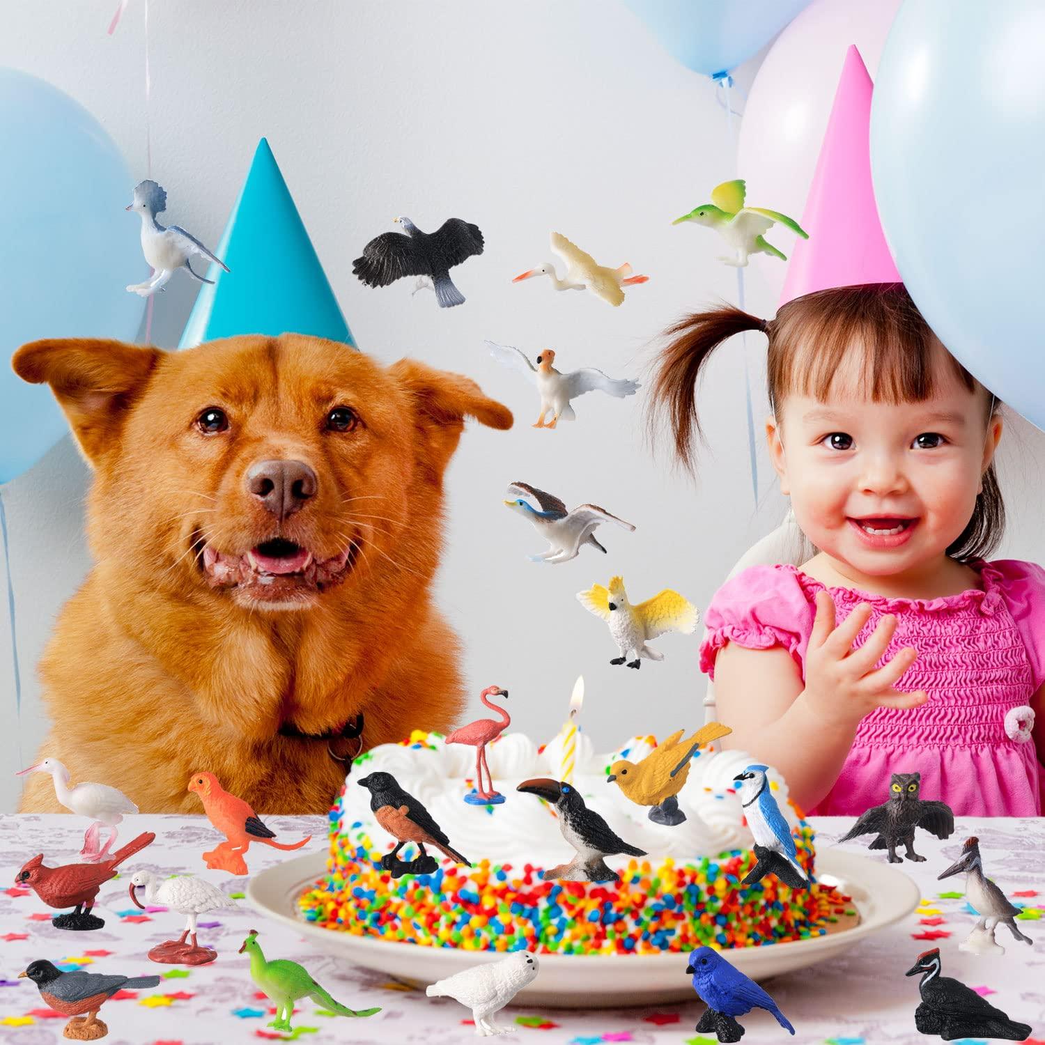 HOMNIVE HOMNIVE Birds Figurines, 23pcs Realistic Eagle Parrot Robin Owl Toy Bird, Fairy Garden Accessories, Learning Educational Toys for Dollhouse Birthday Cake Topper Gift for Kids Toddler