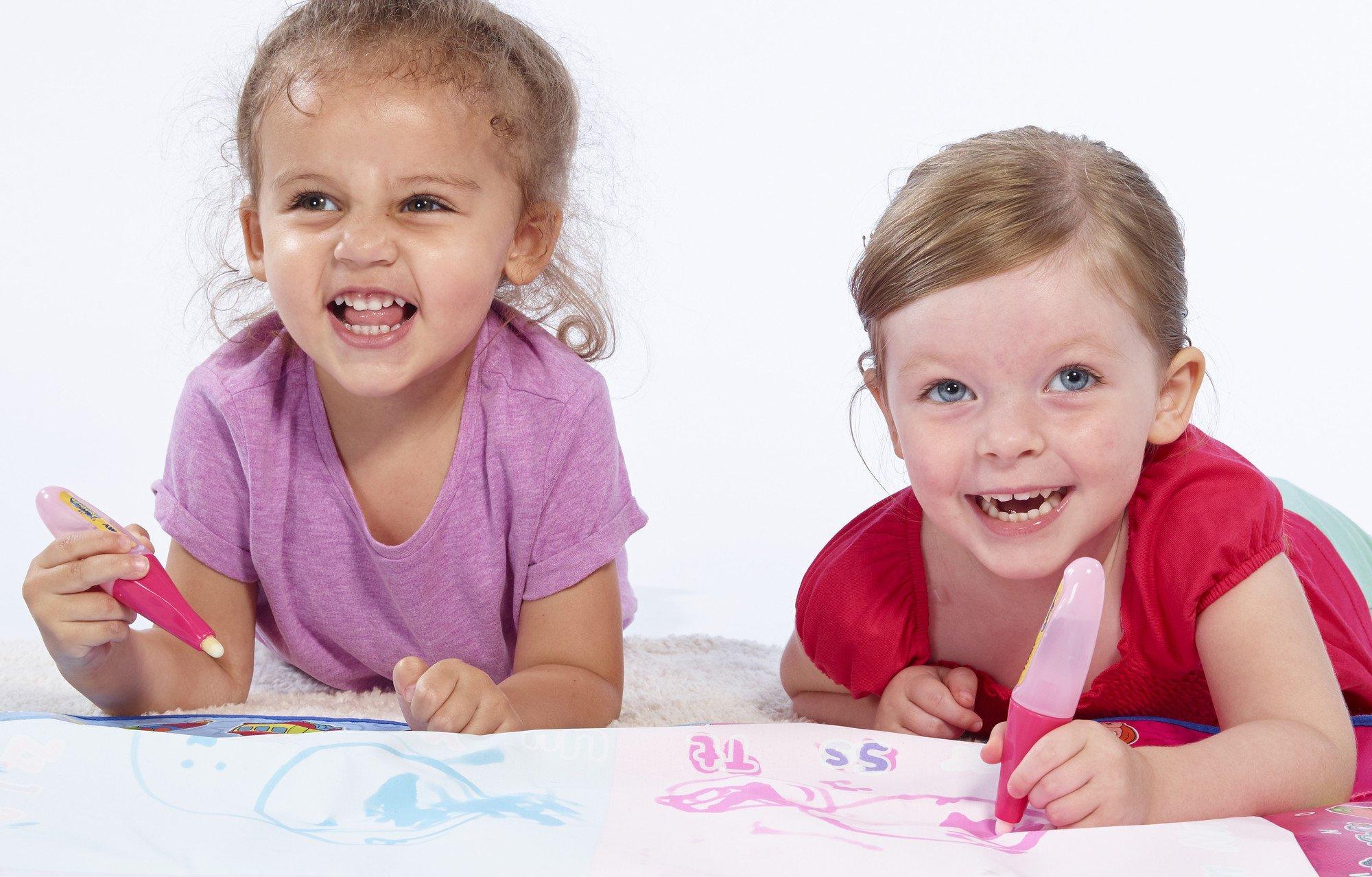 AquaDoodle TOMY Aquadoodle Classic Large Water Doodle Mat, Official No Mess Colouring & Drawing Game, Suitable for Toddlers and Children - Boys & Girls 18 Months, 2, 3, 4+ Year Olds, Pink