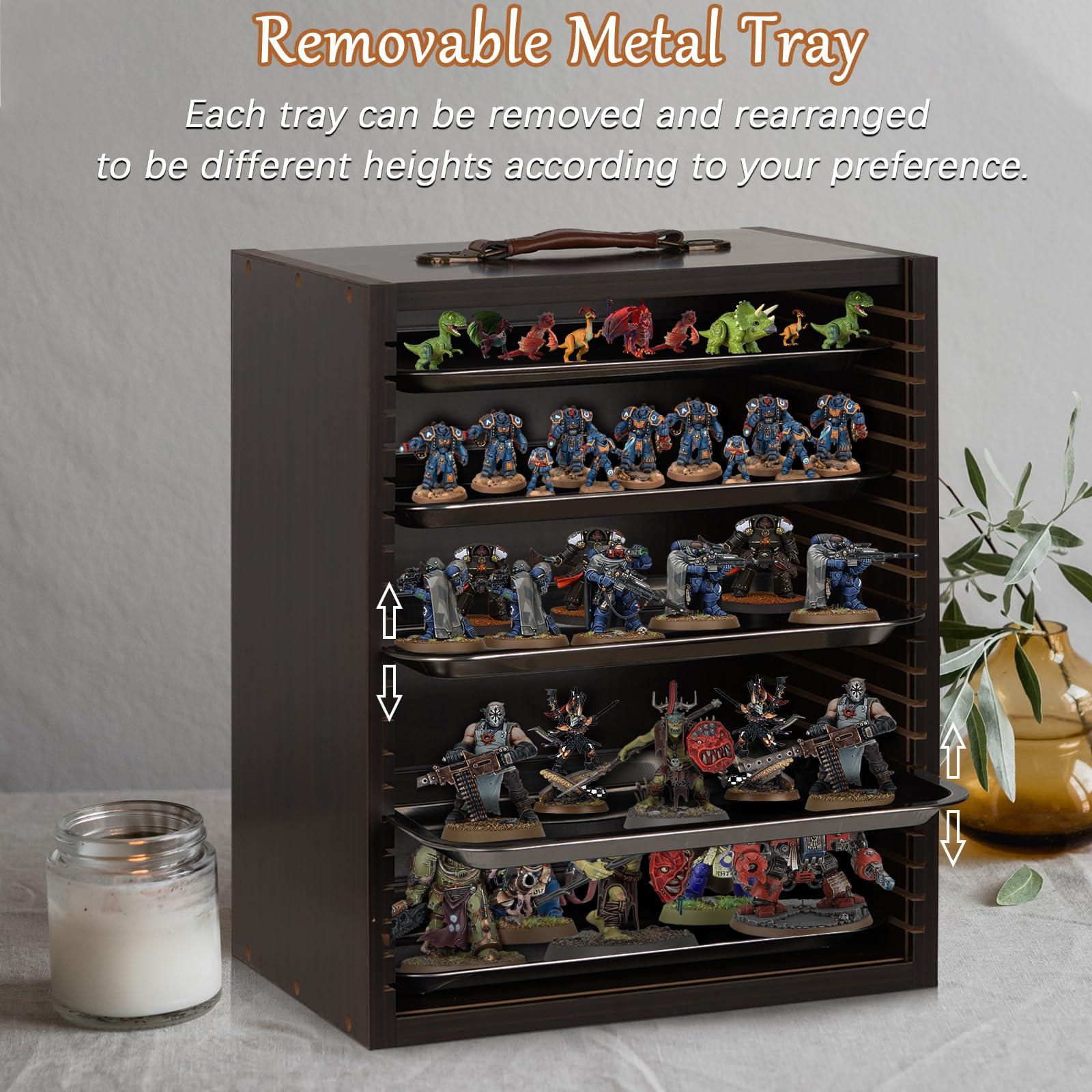 Cathyeen Cathyeen Miniature Display Case Display Cases for Collectibles Miniatures Storage Case Display Shelves Shelf for Collectibles for Mini Action Figures Valuable Collectibles or Crystal Stone (Black)
