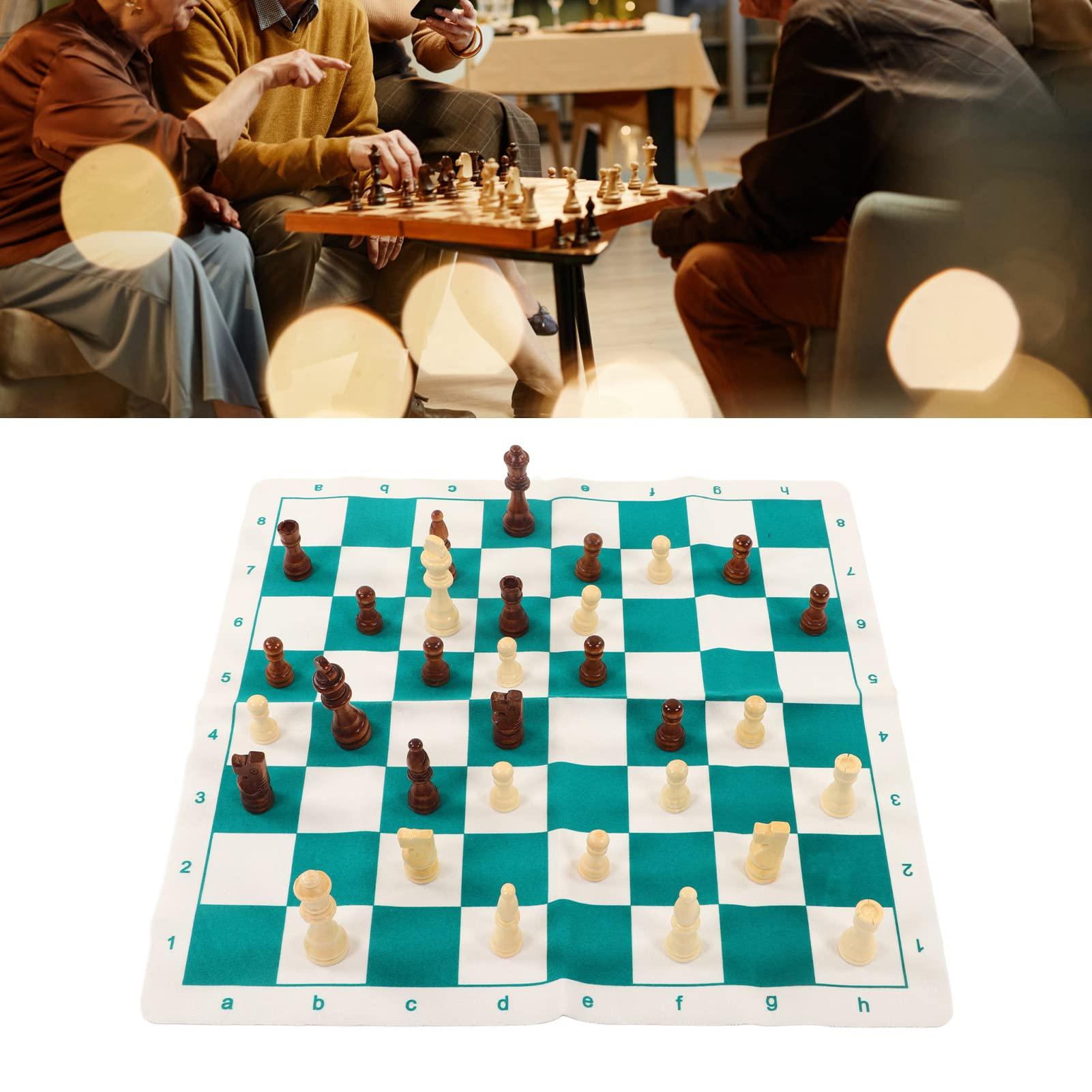 ChengyuWei International Chess Set, Tournament Chess Set, Portable Chess & Checkers Set, Travel Board Games for Adults, Easy to Carry, for Beginner, Chess Board Game Kit