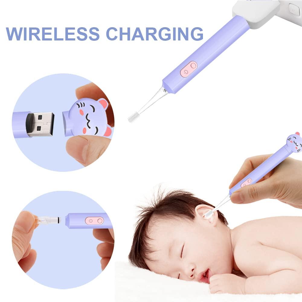 CSGTSWGS 2 Pack Baby Nose and Ear Cleaner, Nasal Booger and Ear Wax Removal Tool Nose Cleaner Tweezers with Light for Newborns Infants Adult Safely Clean Baby's Boogers Ear Wax Baby Must Have Items(Purple)