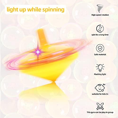 PROLOSO PROLOSO 100 Pcs Light Up Spinning Tops LED Flashing Spinners with Gyroscope