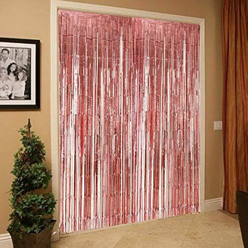 Geenber 49Pcs Rose Gold Party Decorations Set Including 20Pcs Rose Gold Latex Balloons,10Pcs Confetti Balloons,13Pcs Happy Birthday Banner Party Decor Kit, 4pcs Foil Balloons and 2Pcs Metallic Foil Curtains