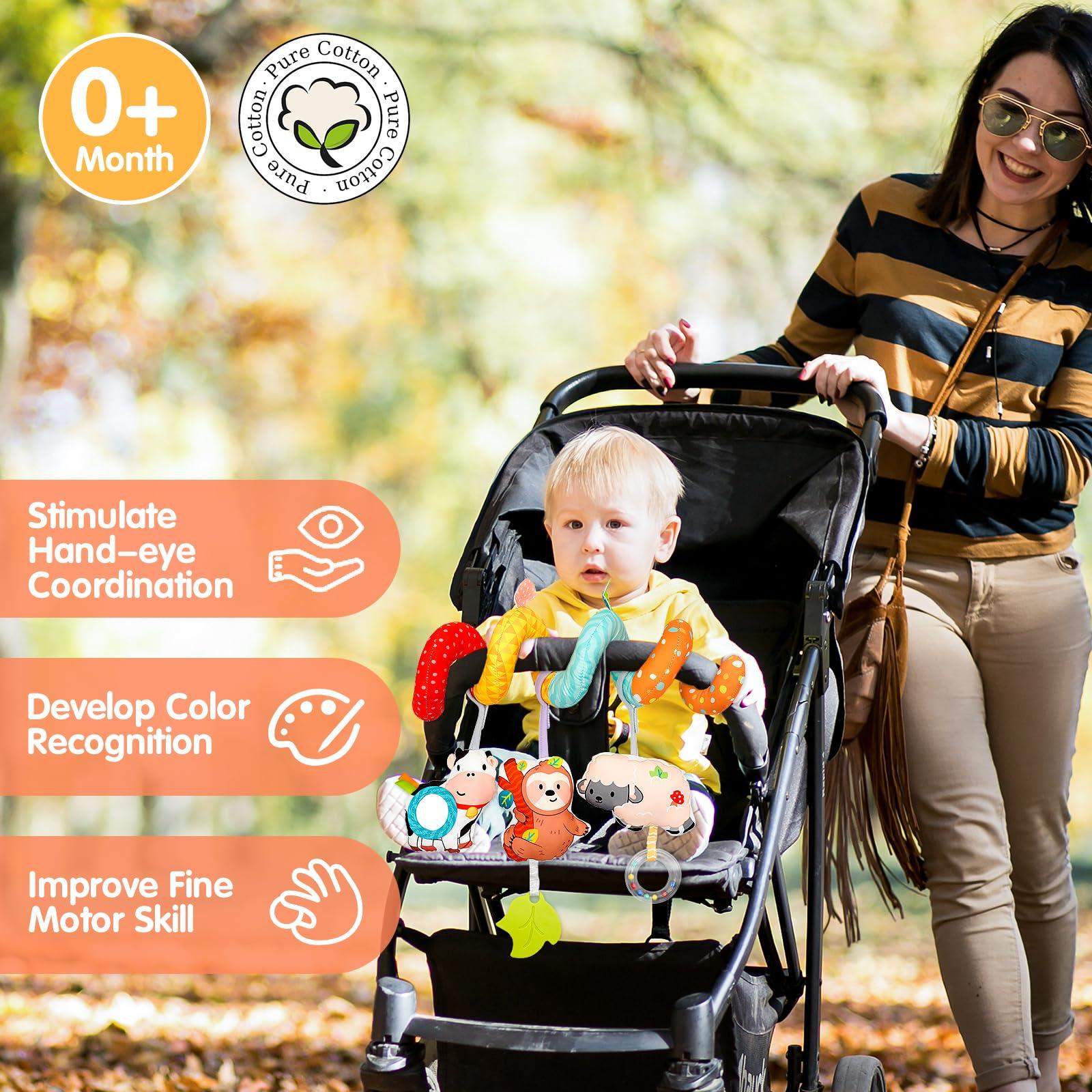 XIXILAND XIXILAND High Contrast Baby Rattles 0-6 Months & Colorful Farm Car Seat Toy Stroller Toys, Infant Toys Baby Toys 0-6 Months Newborn Toys 0-3 Months, Baby Toys for 0 3 6 9 12 Months Girls Boys