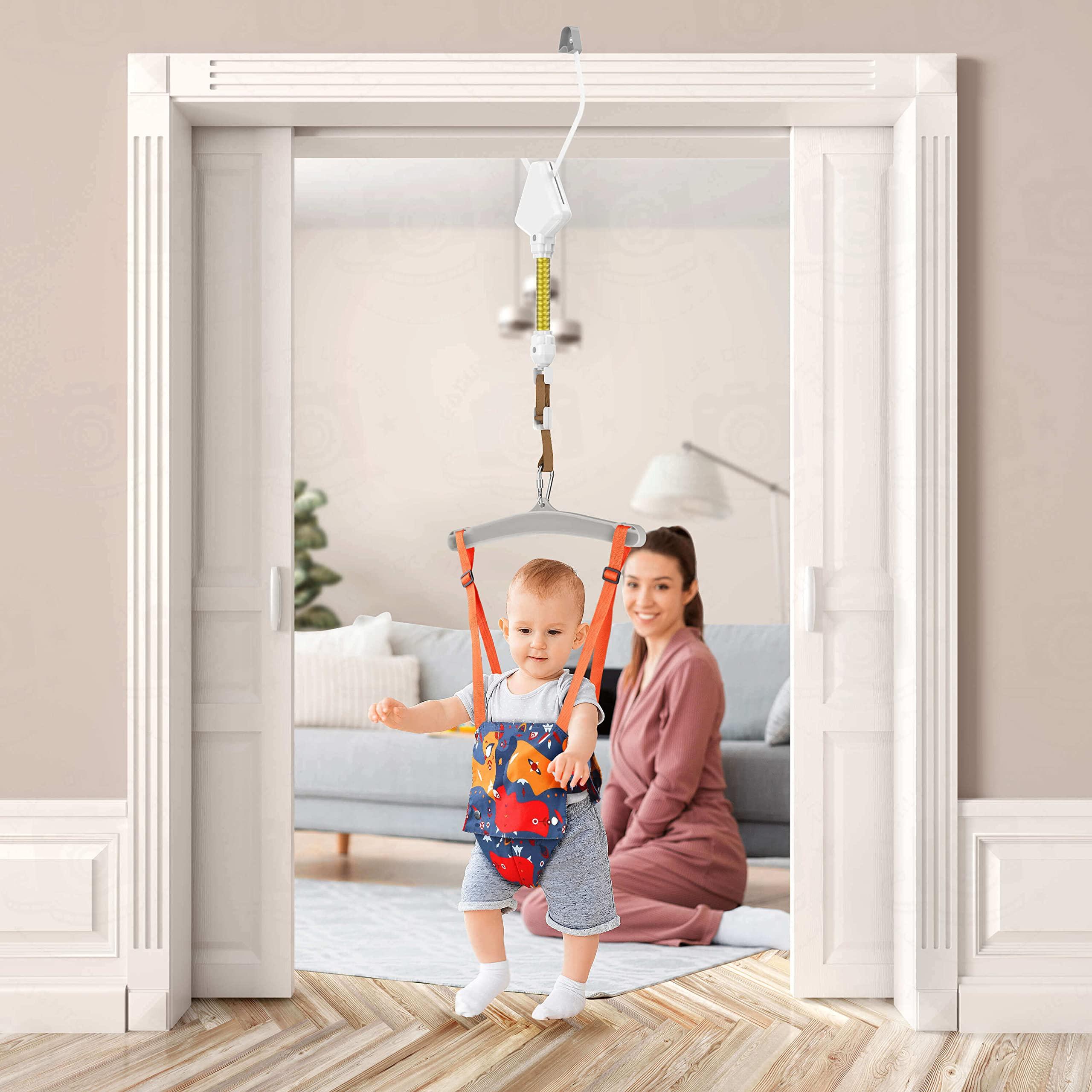 TUBAGOU Door Jumper for Baby Swing Jumper, Adjustable Johnny Jumper w Seat, Baby Doorway Jumper Set Great for Baby Exerciser, Durable Door Clamp Bumper Jumper for 6-24 Months Toddler Infant