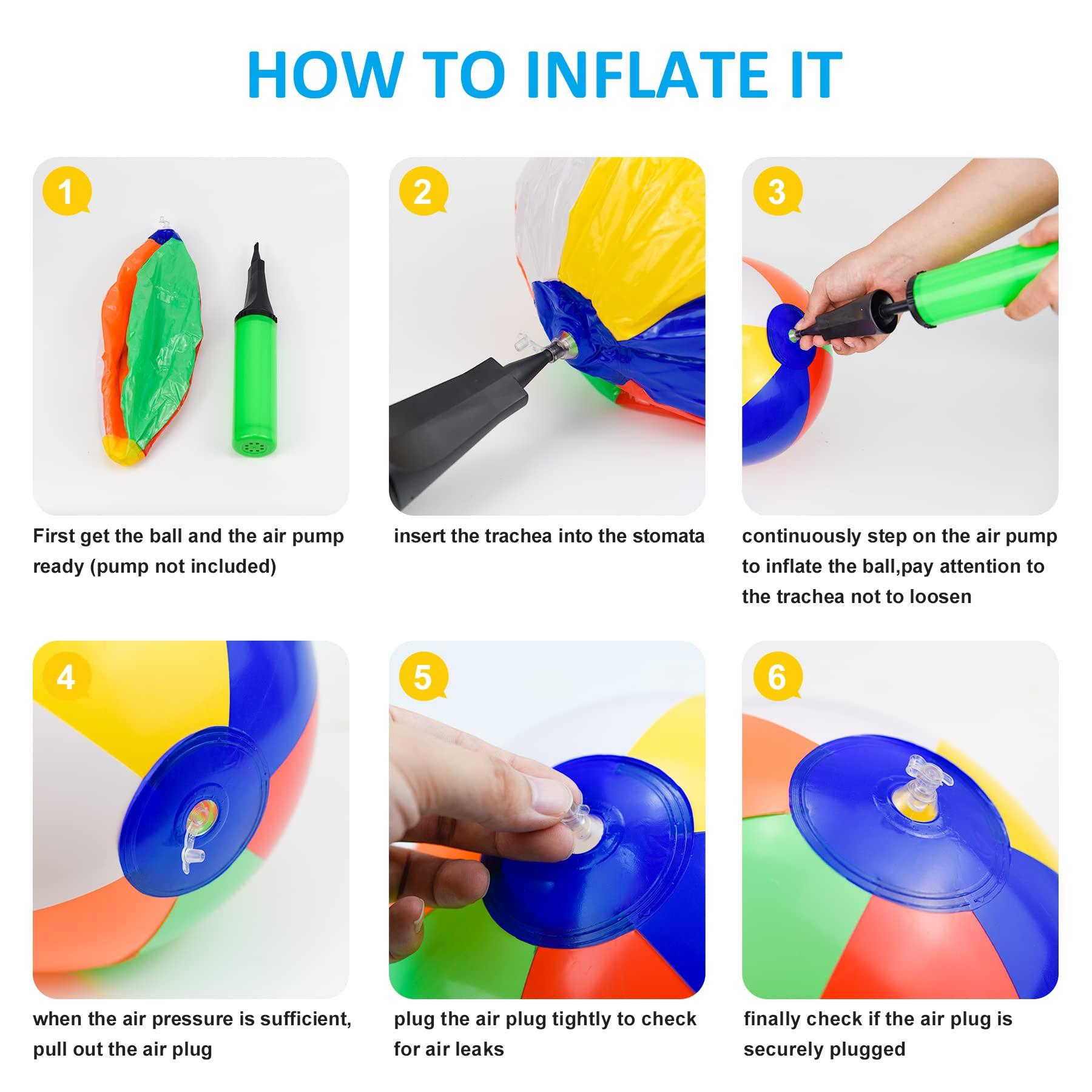 LYDTICK LYDTICK 30 Pack Beach Balls Bulk, 16\" Inflatable Pool Toys Beach Toys for Kids Beach Balls for Summer Water Games, Rainbow